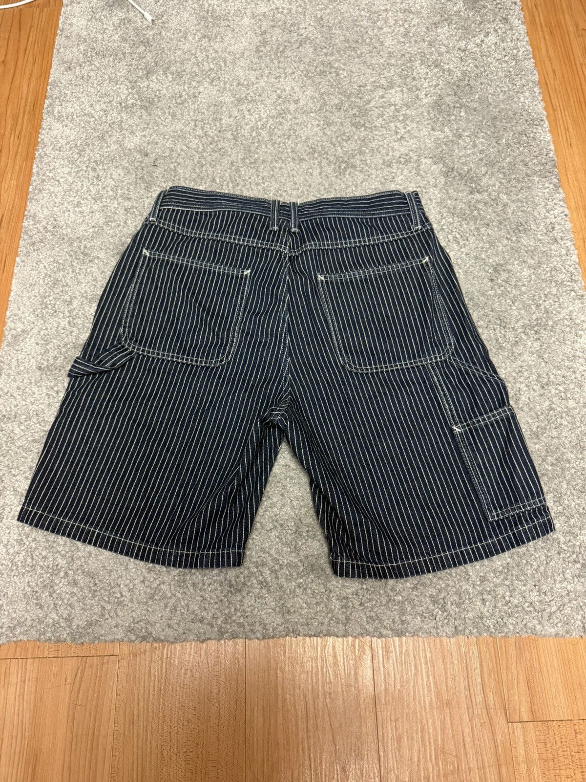 Gap GAP Navy Blue Pinstriped Wide Leg Shorts Size US 30 / EU 46 - 2 Thumbnail