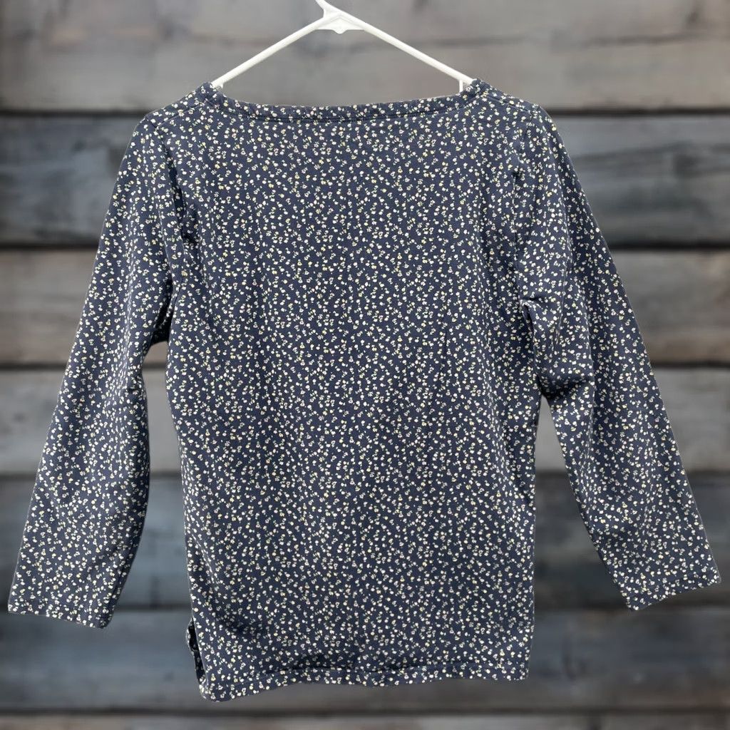 J.Crew J.Crew Square Neck 3/4 Sleeve T-Shirt Womens M Blue Floral Stretch Shirt Womens M Color Blue Floral Pattern 3/4 Sleeve Casual Size M / US 6-8 / IT 42-44 - 1 Thumbnail