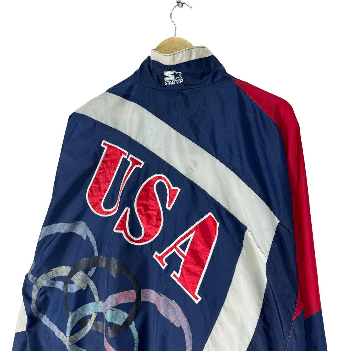 Starter × USA Olympics × Vintage ☀️90s STARTER USA OLYMPIC TEAM LIGHT ZIPPER JACKET Size US L / EU 52-54 / 3 - 6 Thumbnail