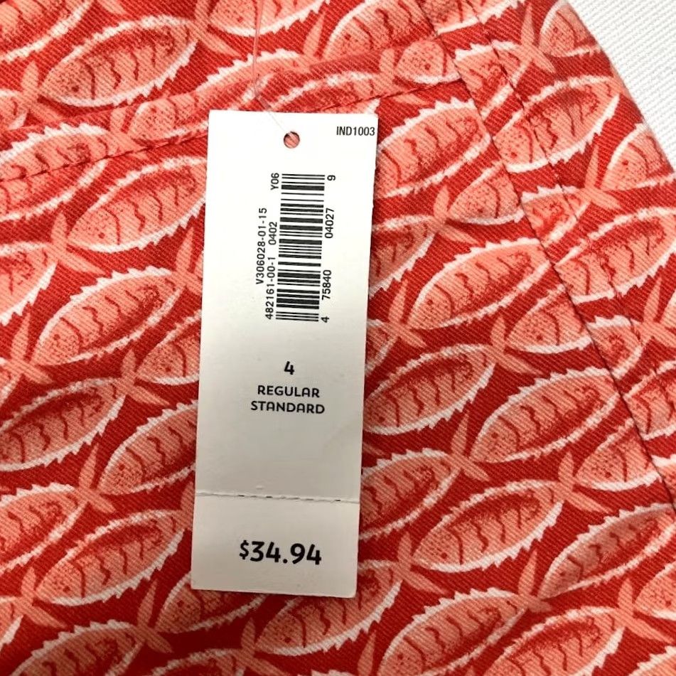 Old Navy Old Navy Fish Print Pixie Ankle Pants Coral Womens Size 4 Stretch Size 27" / US 4 / IT 40 - 4 Thumbnail