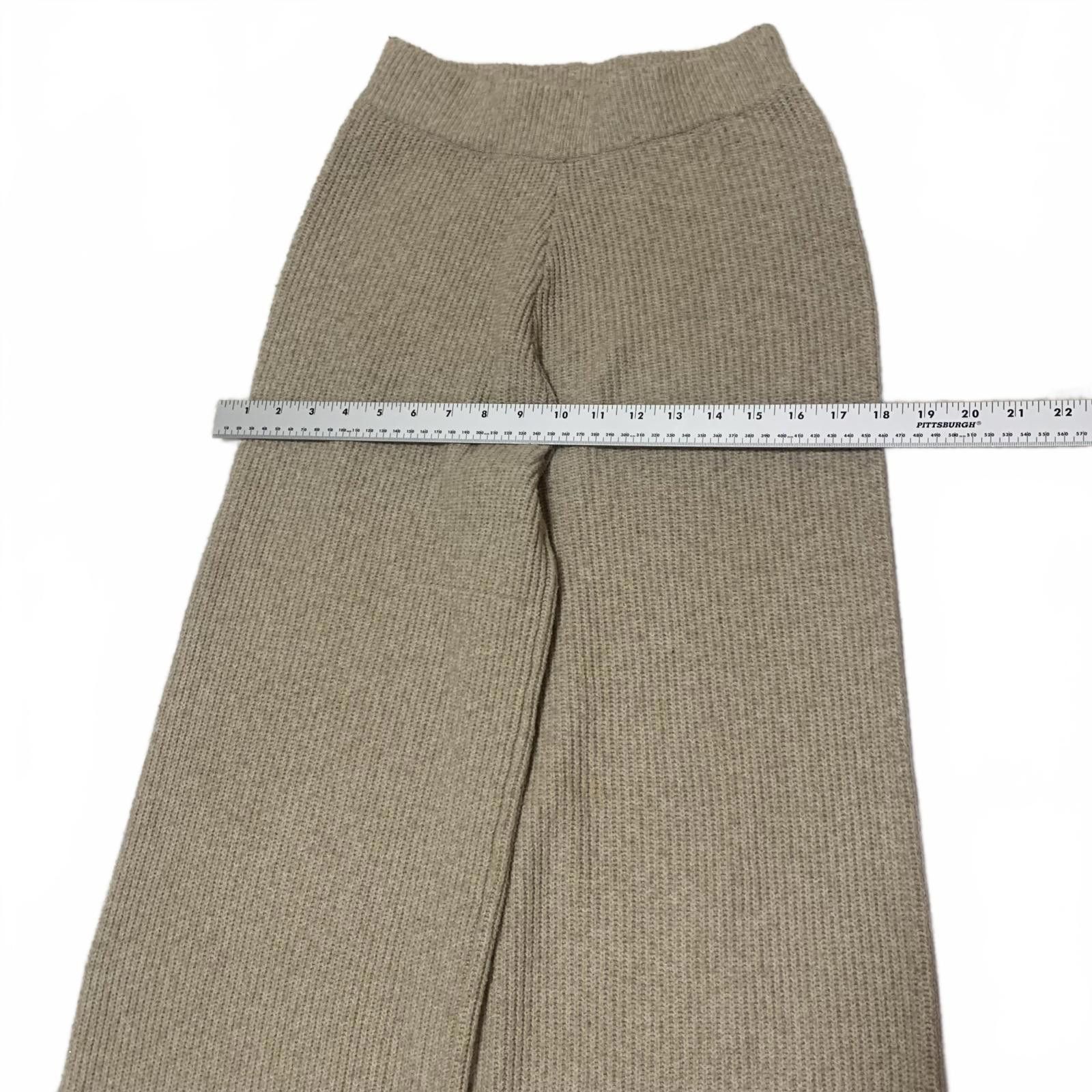 Cyderhouse Cider Women's Size Small Beige Knit Wide-Leg Wool Pants Size 28" / US 6 / IT 42 - 5 Thumbnail