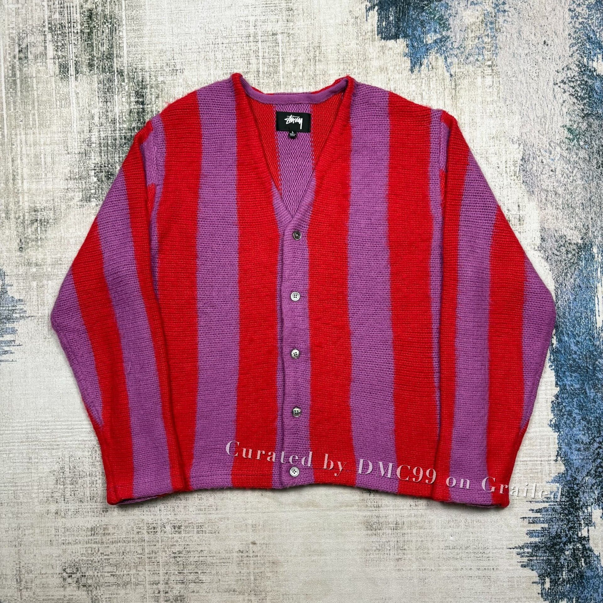 Stussy Stüssy Embroidered V-neck Logo sweater | Grailed