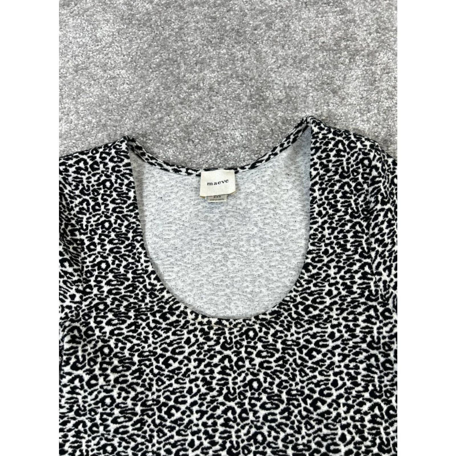 Vintage Maeve Shirt Womens Xxs Black White Knit Blouse Size XXS / US 00 / IT 34 - 2 Thumbnail
