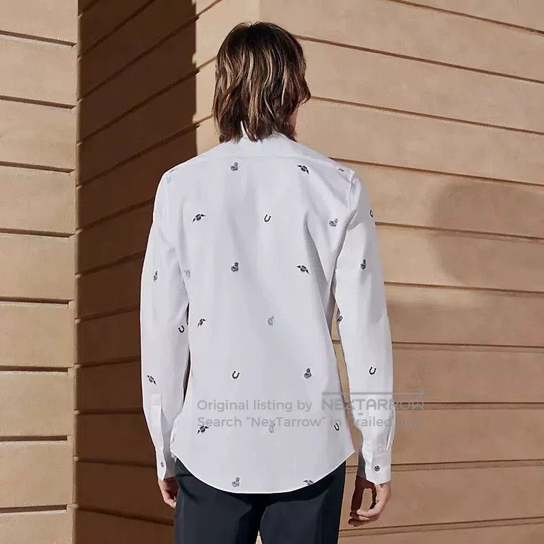 Hermes Hermes size 41 White embroidered patterned shirt Size US XXS / EU 40 - 2 Thumbnail
