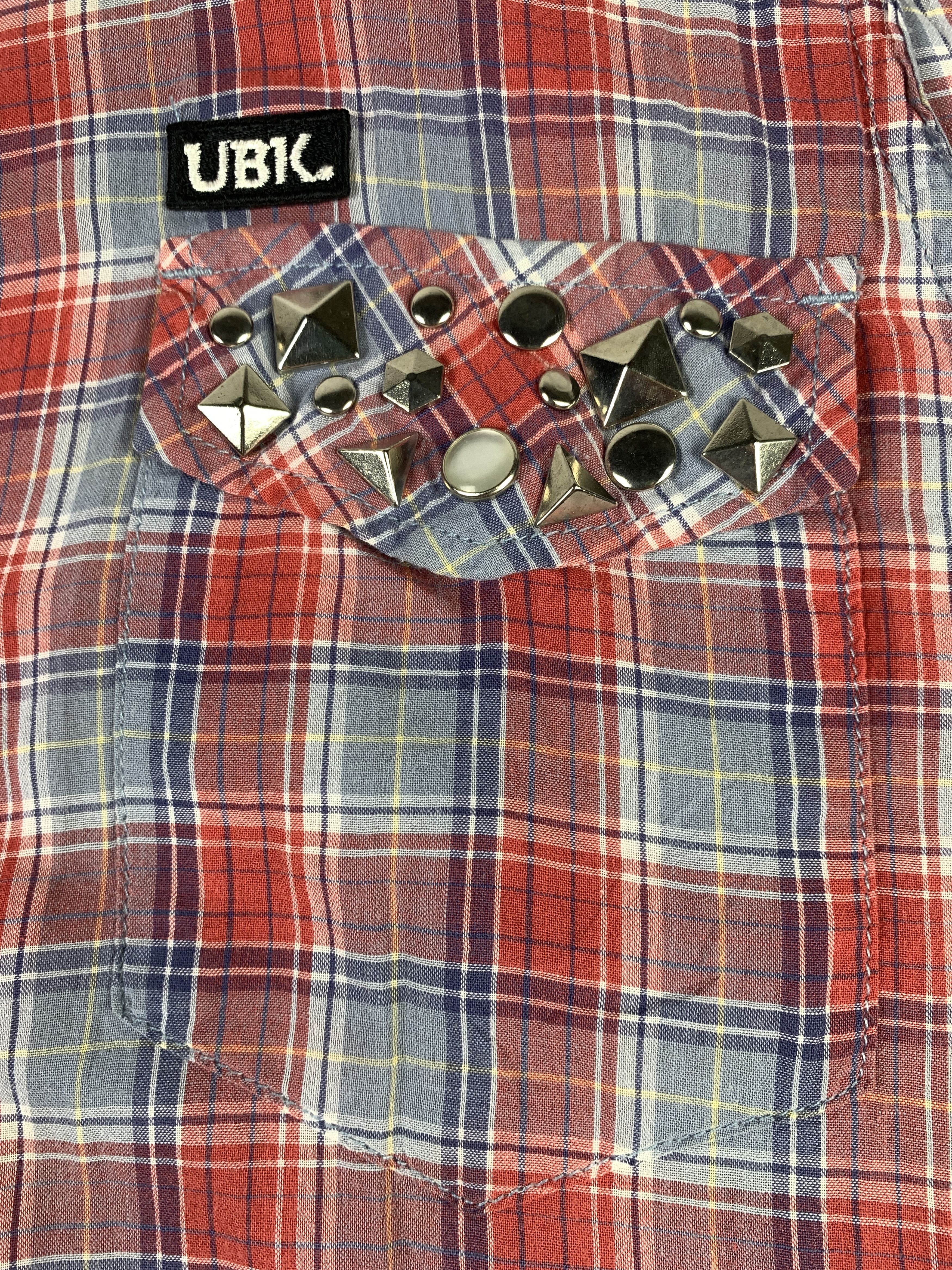 Fubu FUBU Plaid Studded Snap Sleeveless Shirt (M) Size M / US 6-8 / IT 42-44 - 5 Thumbnail