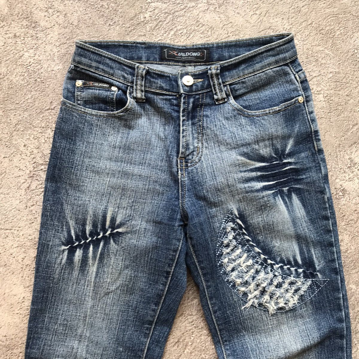 Vintage Vintage 90s Distressed Flared Jeans Grunge Low Rise Slim 27 Size 27" / US 4 / IT 40 - 4 Thumbnail