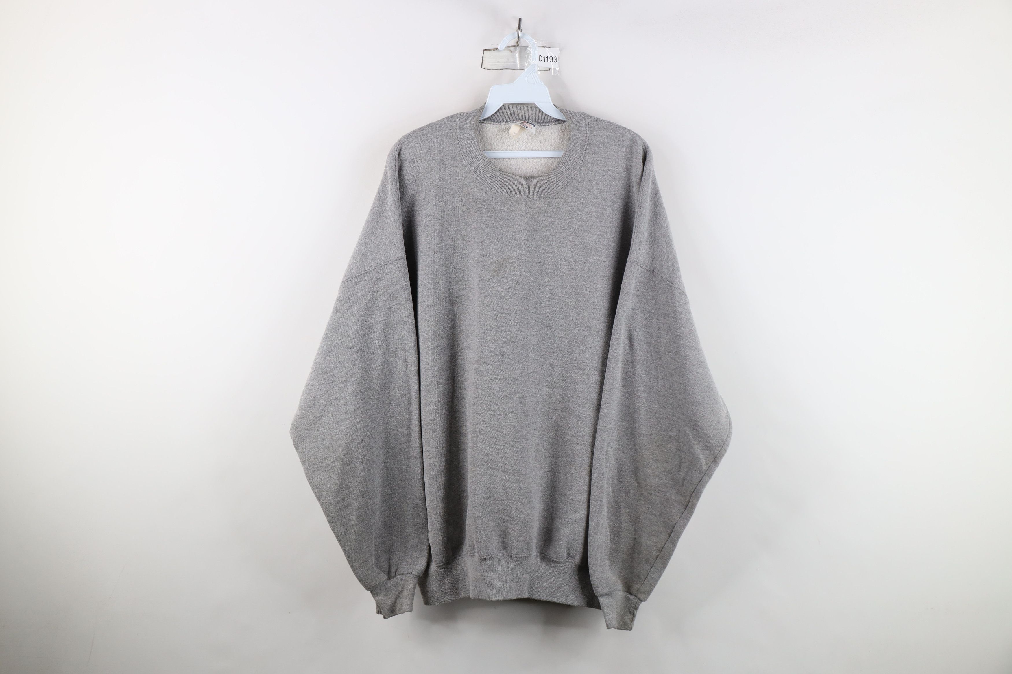 Vintage Vintage 90s Streetwear Blank Heavy Crewneck Sweatshirt Gray Size US XXL / EU 58 / 5 - 1 Thumbnail