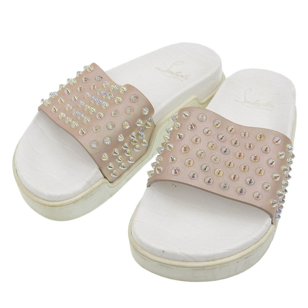 Christian Louboutin Christian Louboutin Christian Louboutin Studs Shower Sandals Leather Shoes DUTY FREE for USA Size ONE SIZE - 1 Thumbnail