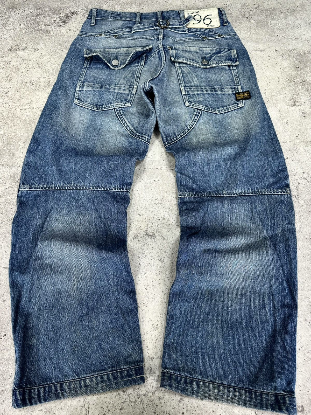 G-Star Vintage Stoned Cotton Washed Double Knee G-Star Jeans Size US 29 - 2 Thumbnail