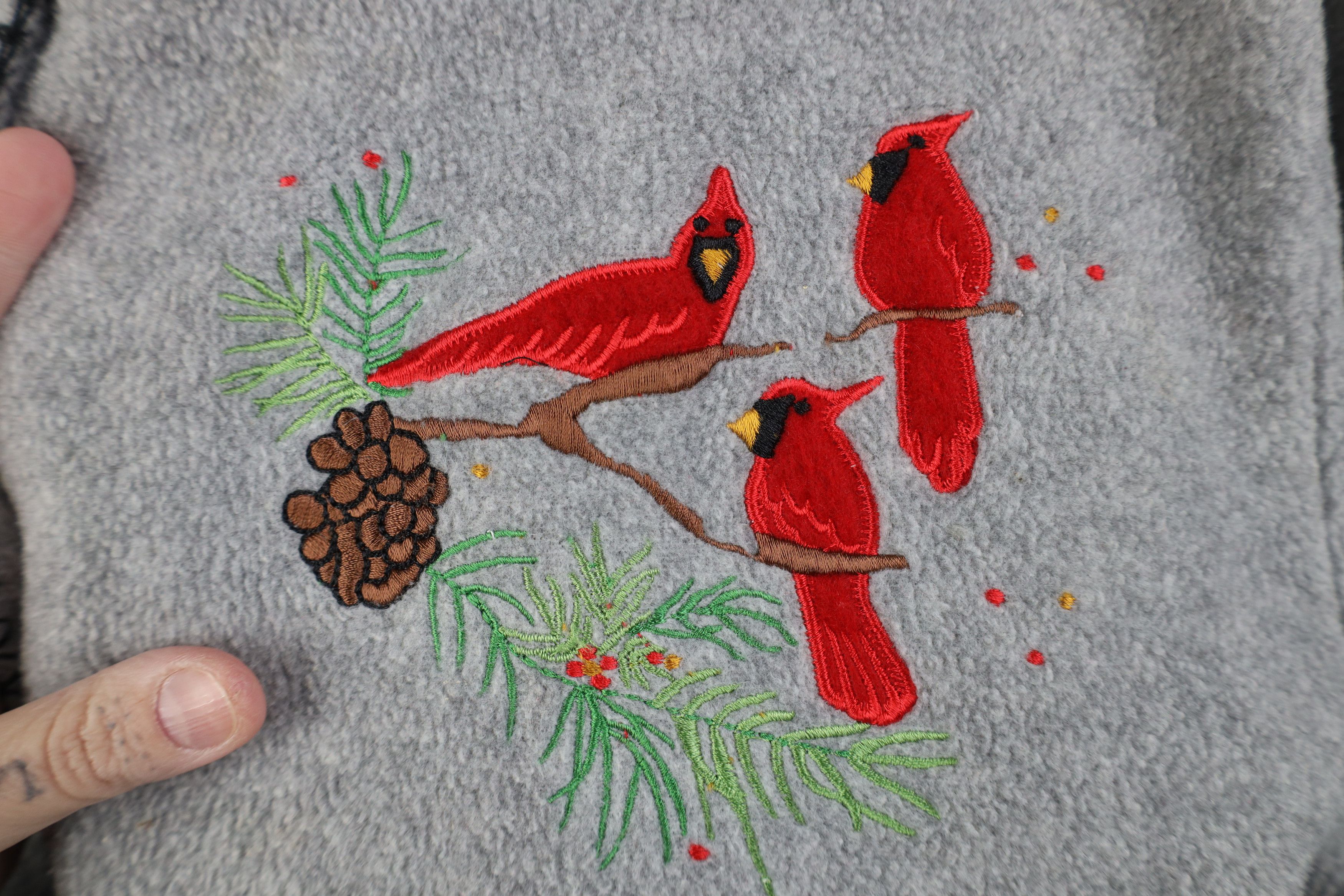 Vintage Vintage 90s Streetwear Cardinal Bird Fleece Cardigan Sweater Size XL / US 12-14 / IT 48-50 - 4 Thumbnail