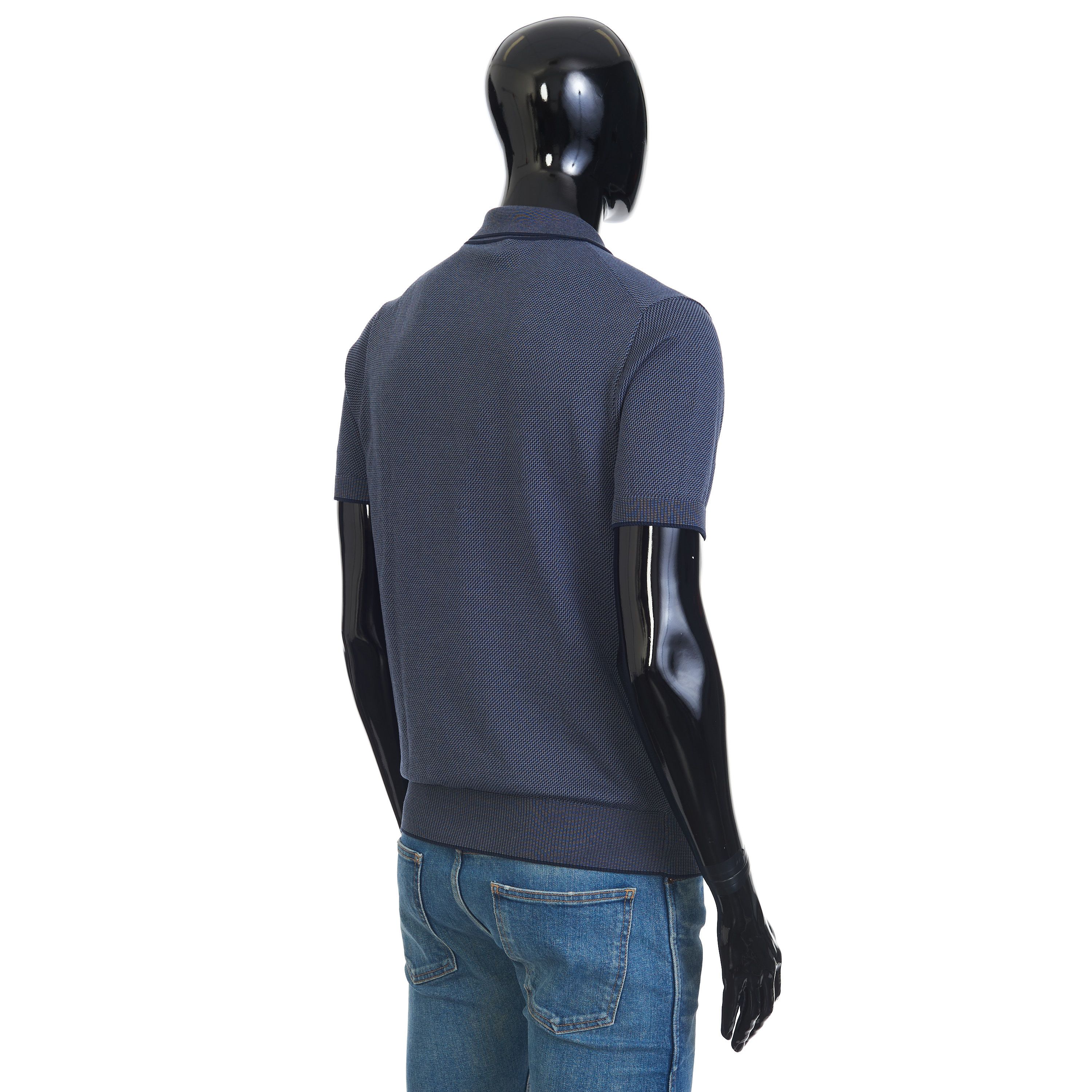 Brioni Polo Shirt In Medium Blue Sea Island Cotton Size US S / EU 44-46 / 1 - 7 Thumbnail