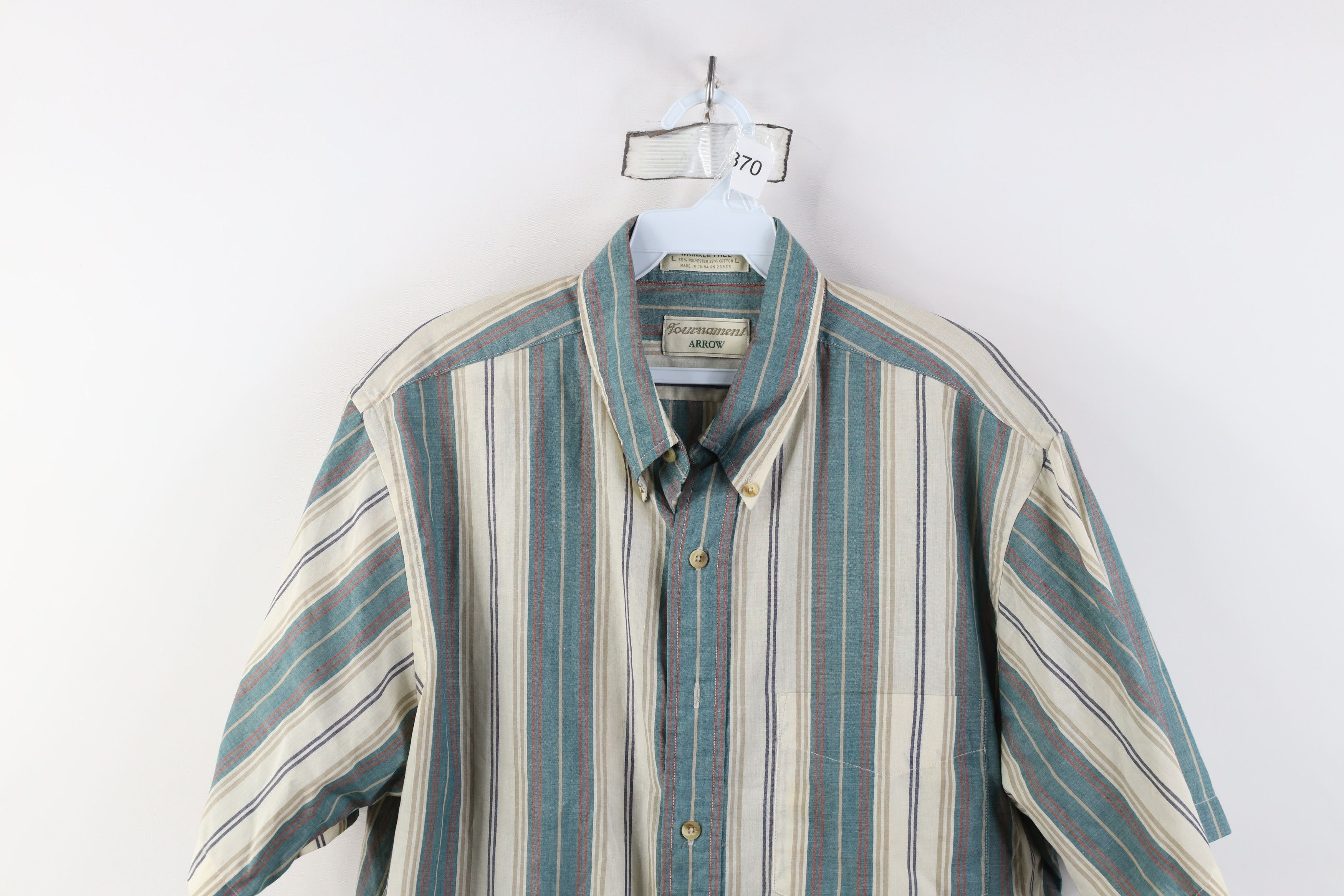 Vintage Vintage 90s Streetwear Block Short Sleeve Button Down Shirt Size US L / EU 52-54 / 3 - 2 Thumbnail