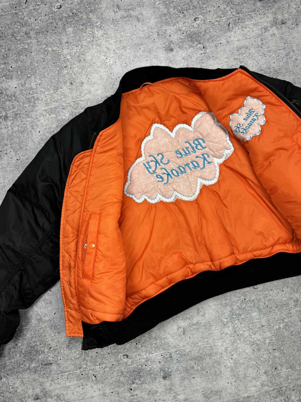 Vintage Vintage MA1 Bomber Jacket Big Logo Blue Sky Karaoke 90’s Y2K Size US L / EU 52-54 / 3 - 11 Thumbnail