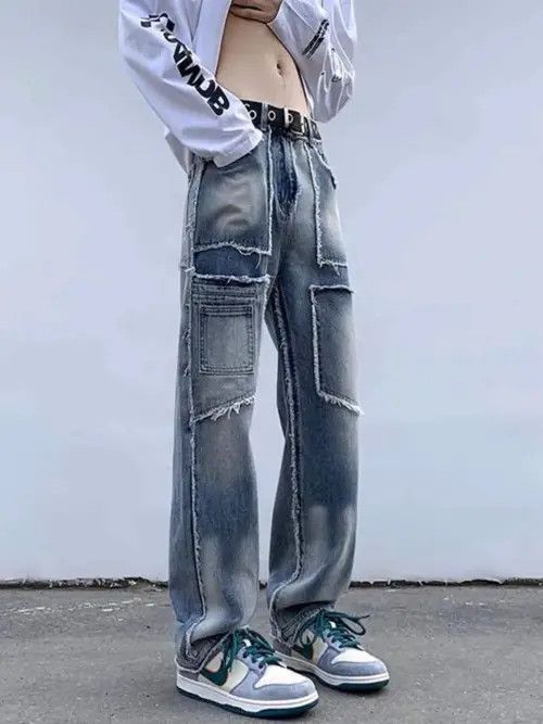 VIBE Pants wide legs retro stitched edges punk american style Size US 30 / EU 46 - 8 Thumbnail