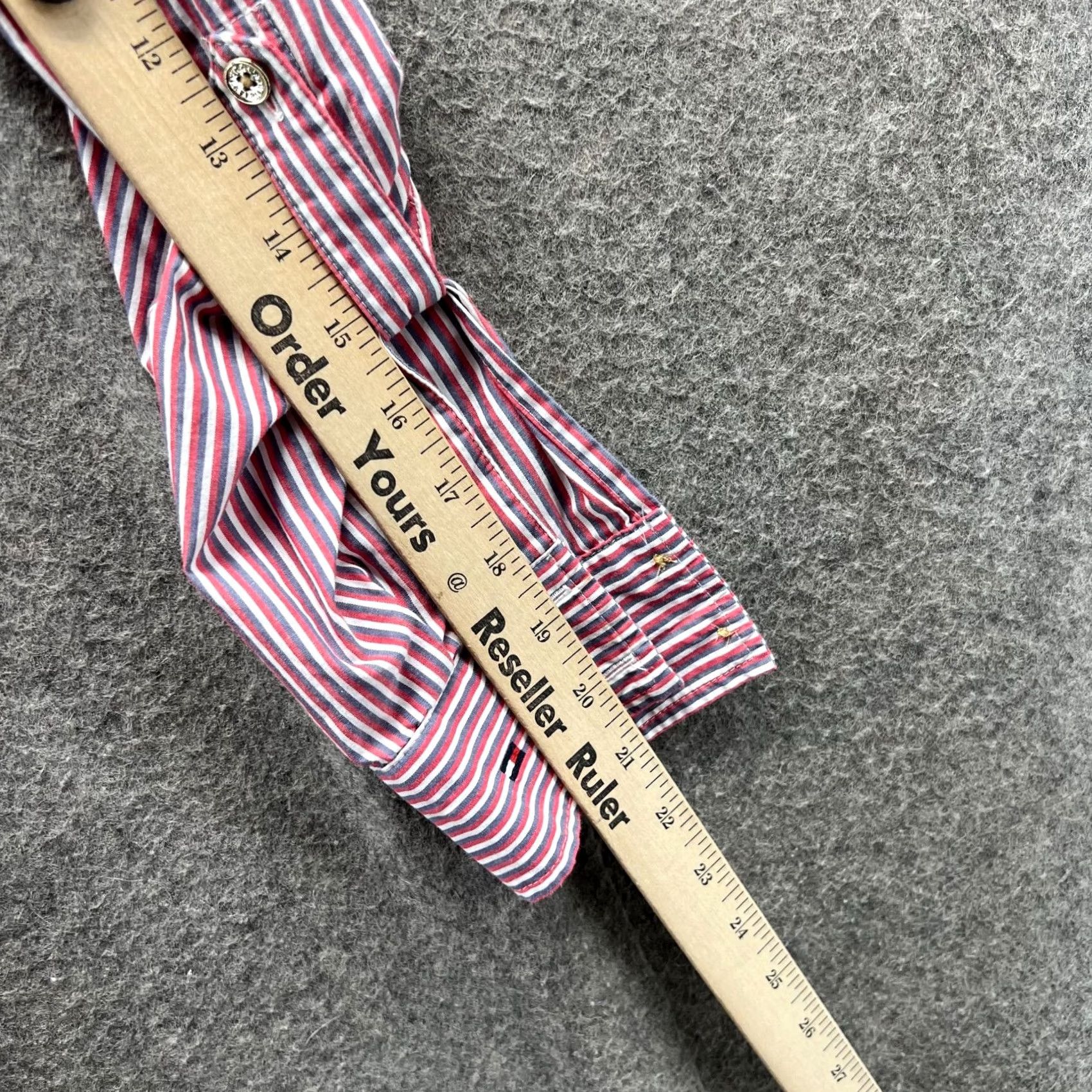 Tommy Hilfiger Tommy Hilfiger Shirt Dress Womens Small Red Striped Button Down Belted A Line Size S / US 4 / IT 40 - 7 Thumbnail