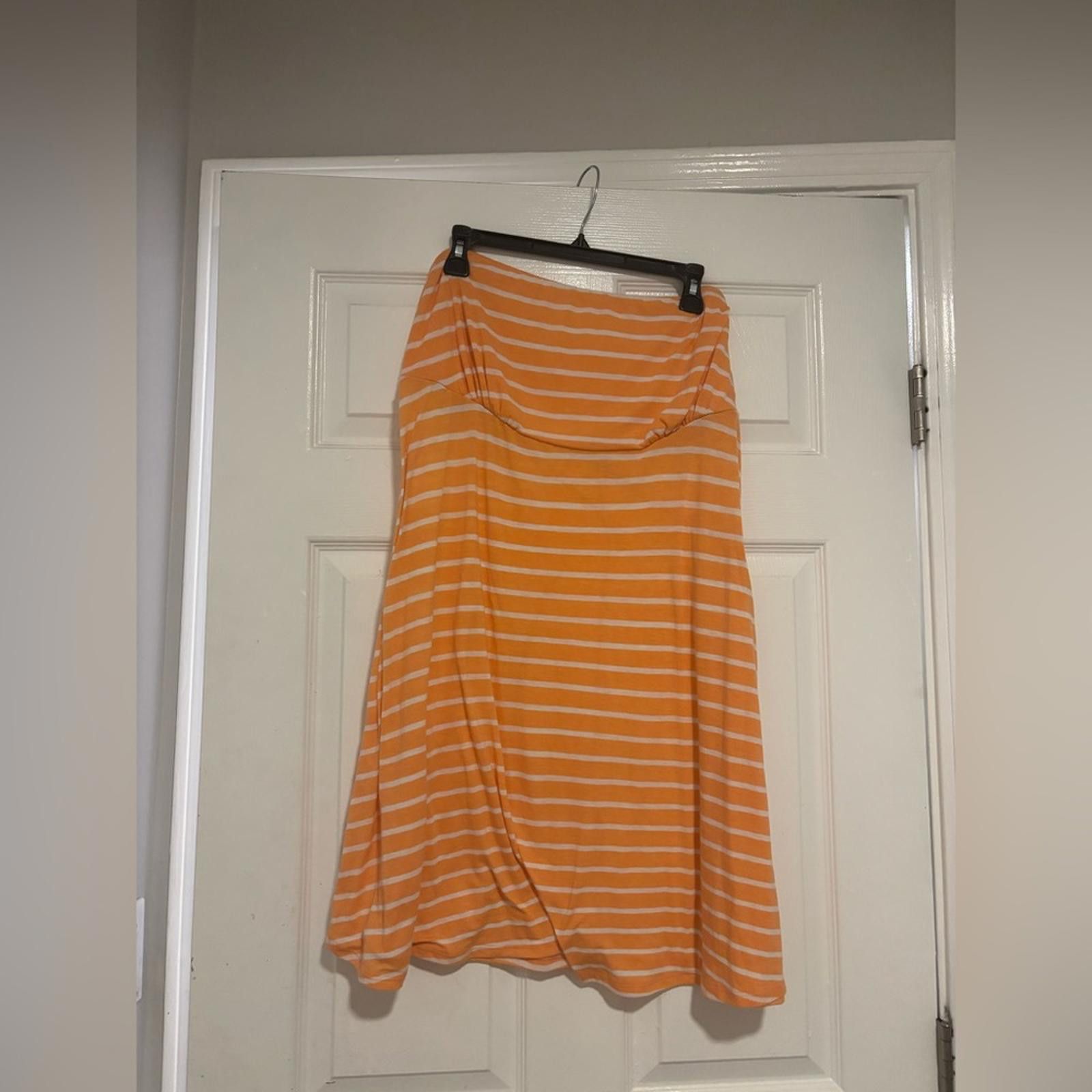 Other Orange Striped Women's Skirt Size 42" / US 20 - 1 Thumbnail