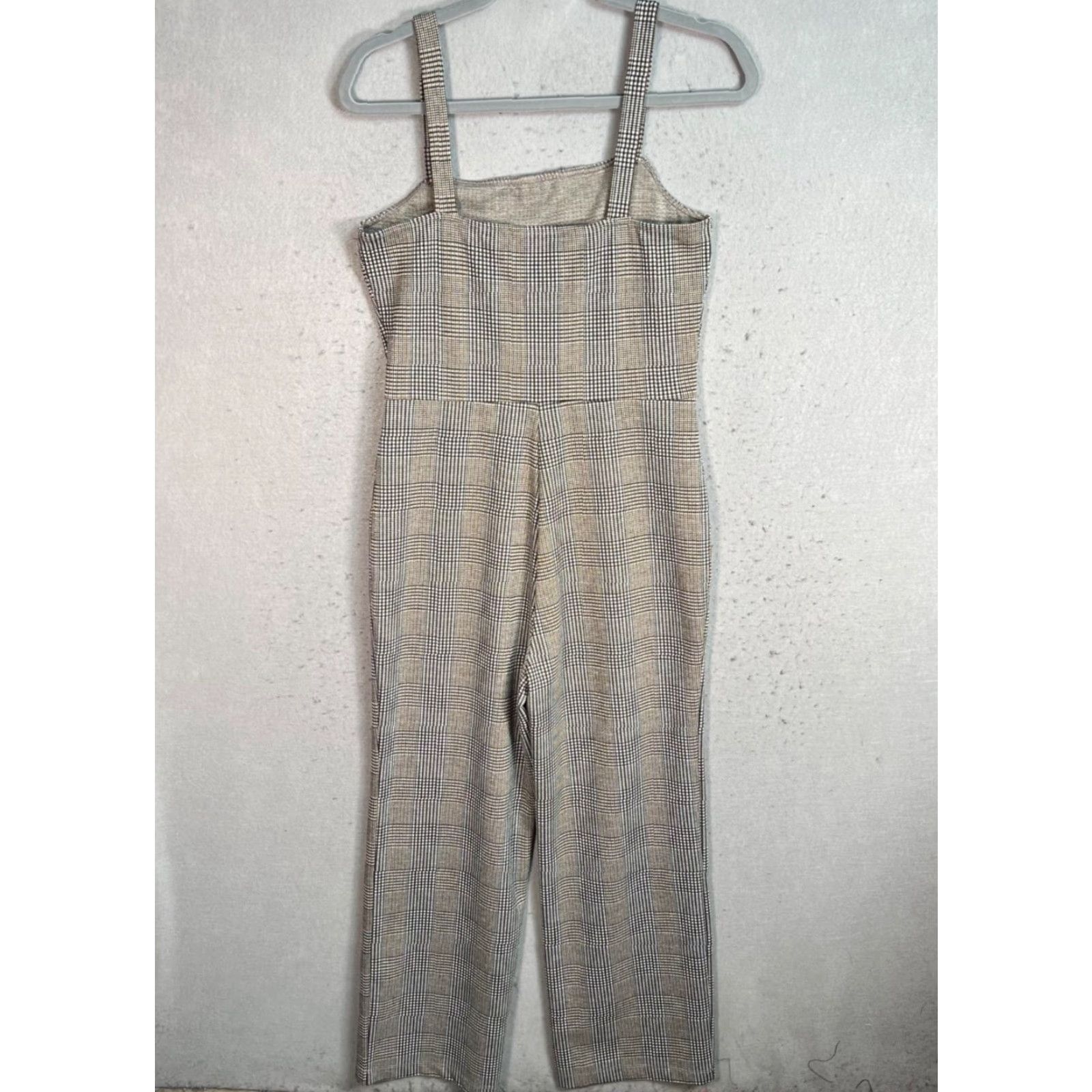 Sanctuary Sanctuary Womens Sleeveless Plaid Jumpsuit Size Medium Gray Polyester/Rayon Size 32" / US 10 / IT 46 - 2 Thumbnail