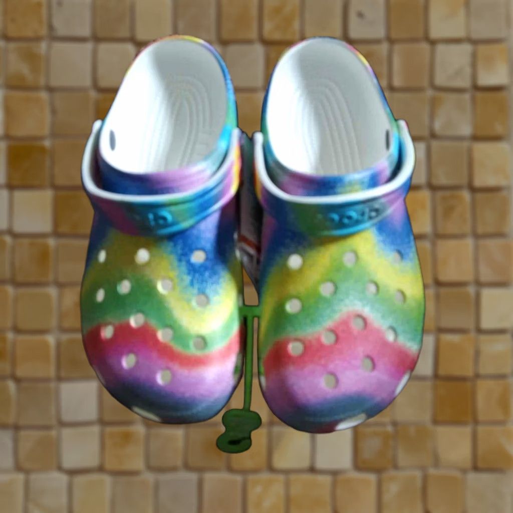 Crocs Crocs Spray Dye Slip-On Adult Clogs Mens Size 12 Crocs Classic Spray Dye Multicolor Tie Dye Shoes Size US 12 / IT 42 - 1 Preview