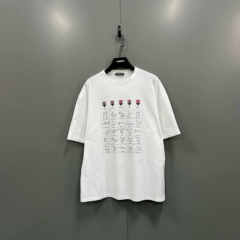 Balenciaga Balenciaga White Graphic Print T-shirt L Size US L / EU 52-54 / 3 - 1 Thumbnail