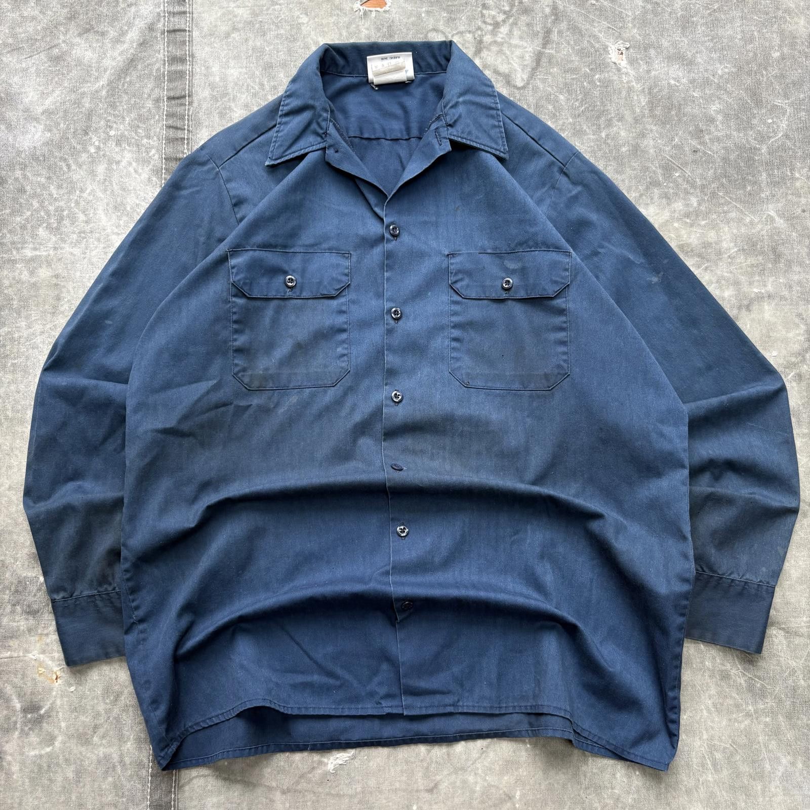 Dickies Vintage Y2K Dickies Distressed Work Mechanic Button Up Shirt Size US XL / EU 56 / 4 - 1 Thumbnail