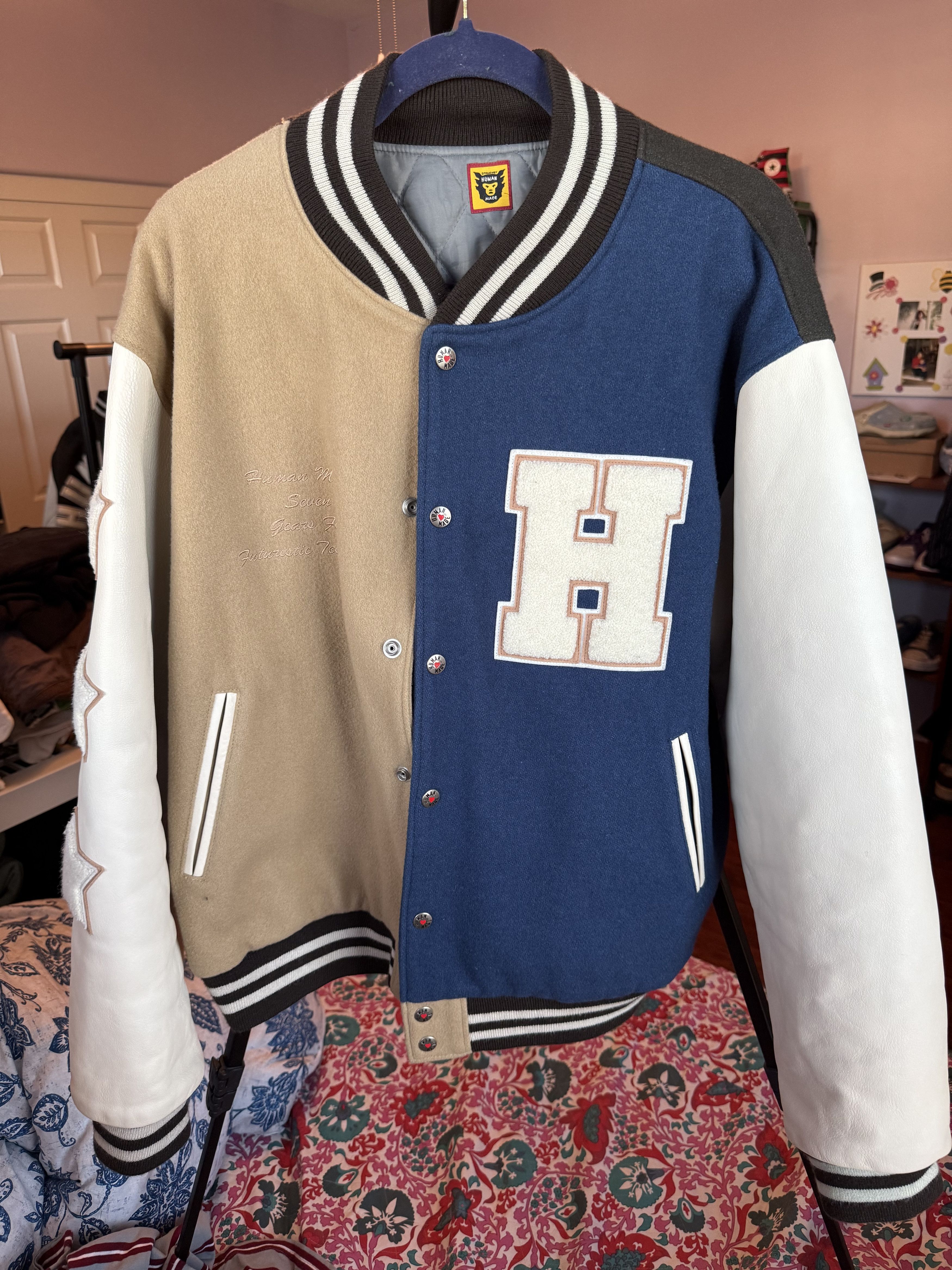 Human Made Human Made Seven Varsity Jacket Multicolor Bee Logo 