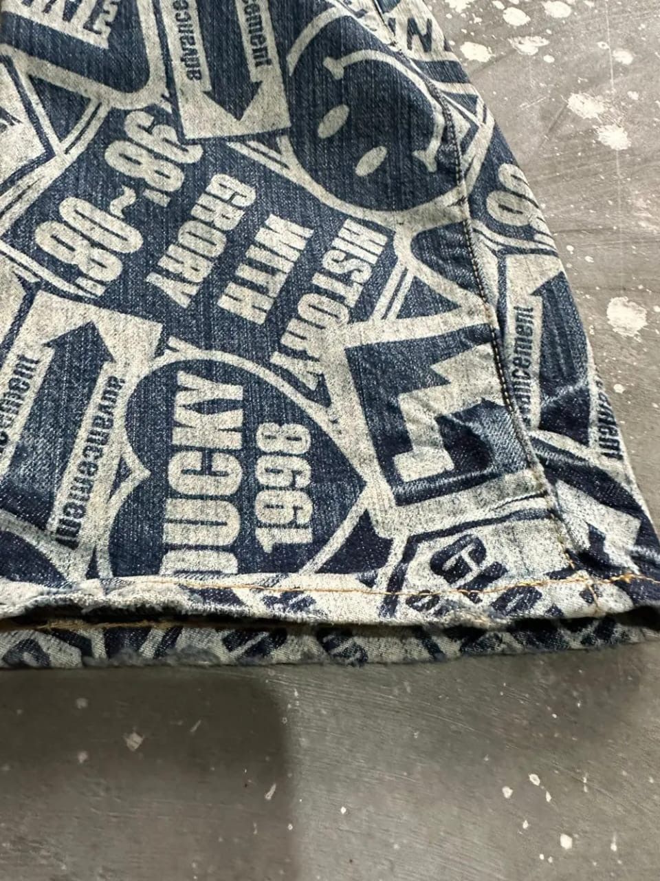Japanese Brand Co & Lu Fullprint Smile Design Pants Size US 29 - 8 Thumbnail