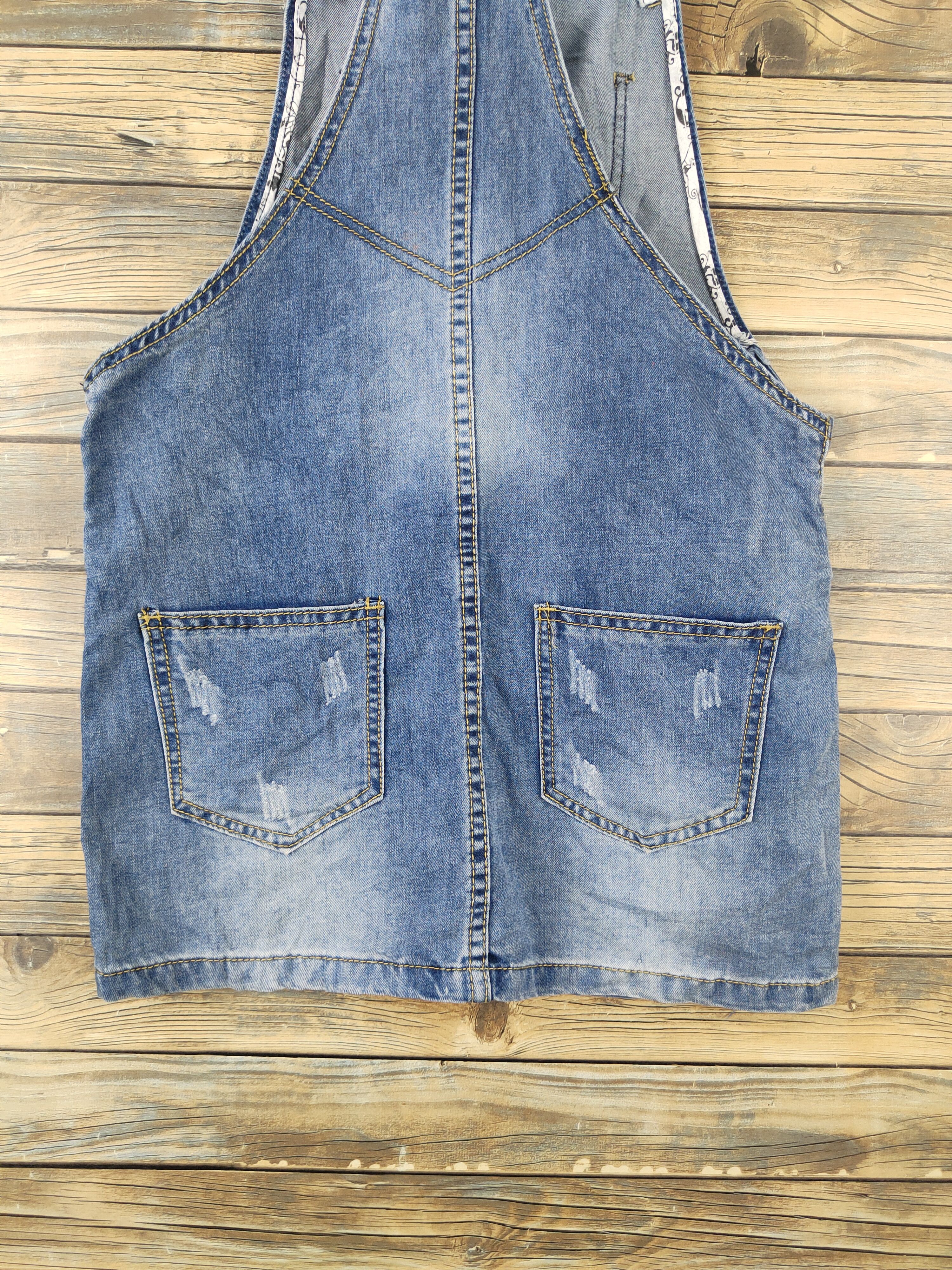 Japanese Brand × Vintage Streetwear Japanese Brand Blue Denim Skirt Jumpsuits Size 34" / US 12 / IT 48 - 10 Thumbnail