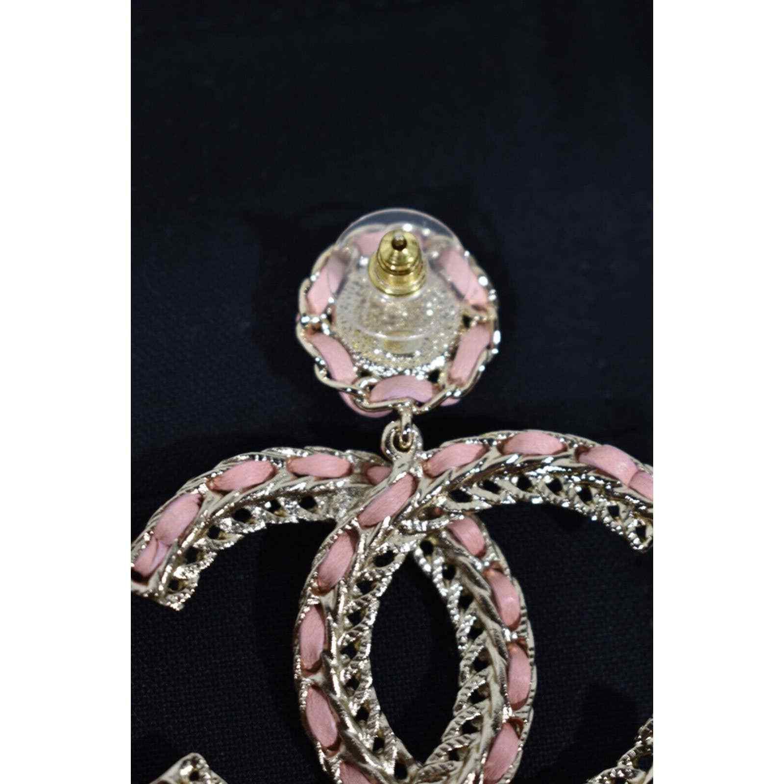 Chanel Chanel Leather Gold Chain Dangle Drop Statement Earrings Size ONE SIZE - 11 Thumbnail
