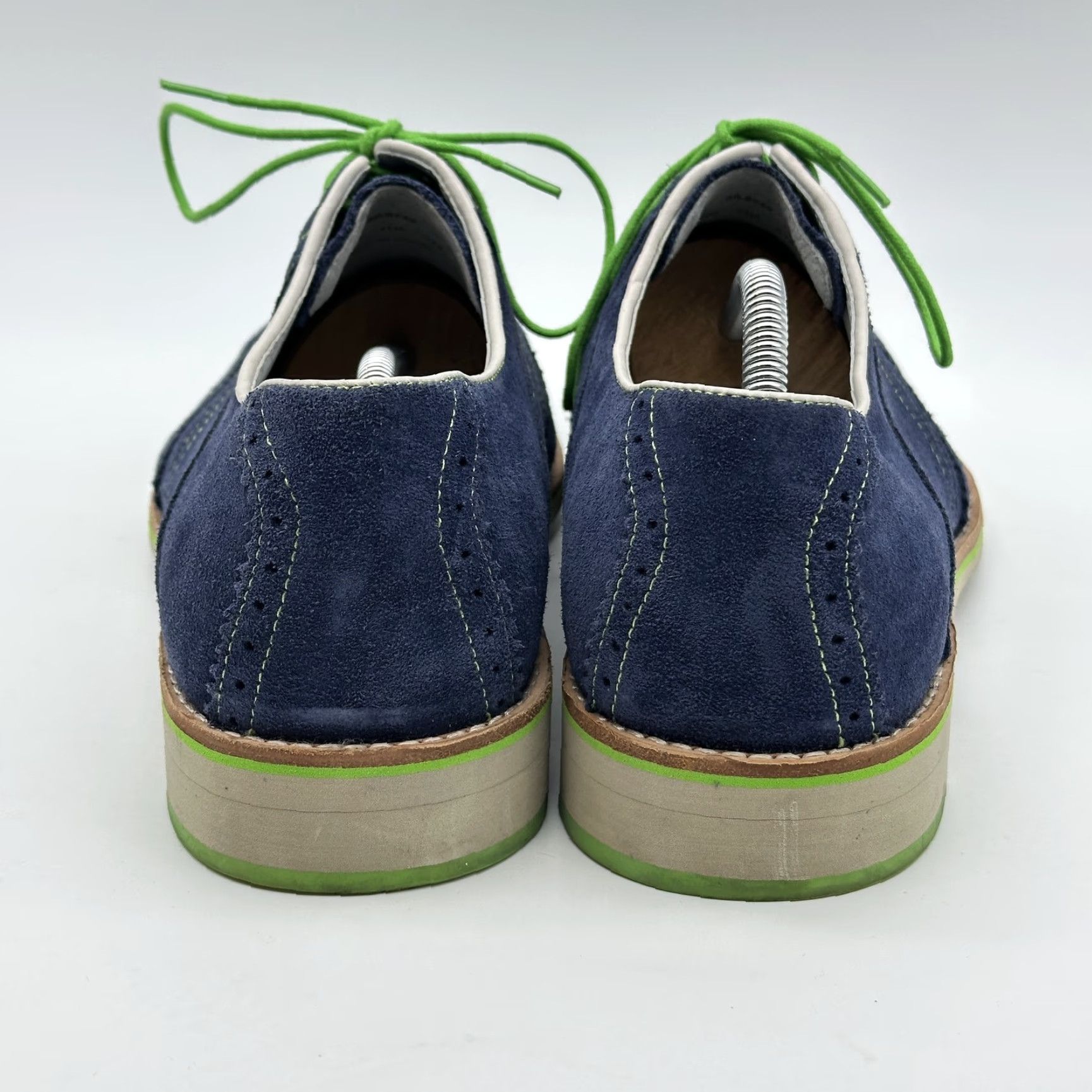 Johnston & Murphy Johnston & Murphy Mens 11 M Blue Suede Wingtip Derby Flex Oxford Shirt? Size US 11 / EU 44 - 2 Thumbnail