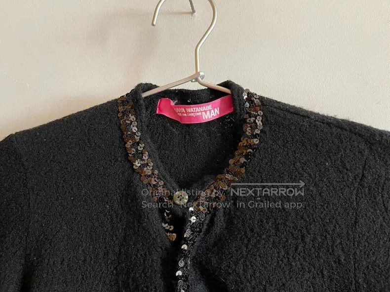 Junya Watanabe Junya Watanabe Black Wool Sequin Embellished Knit Cardigan Size M / US 6-8 / IT 42-44 - 3 Thumbnail