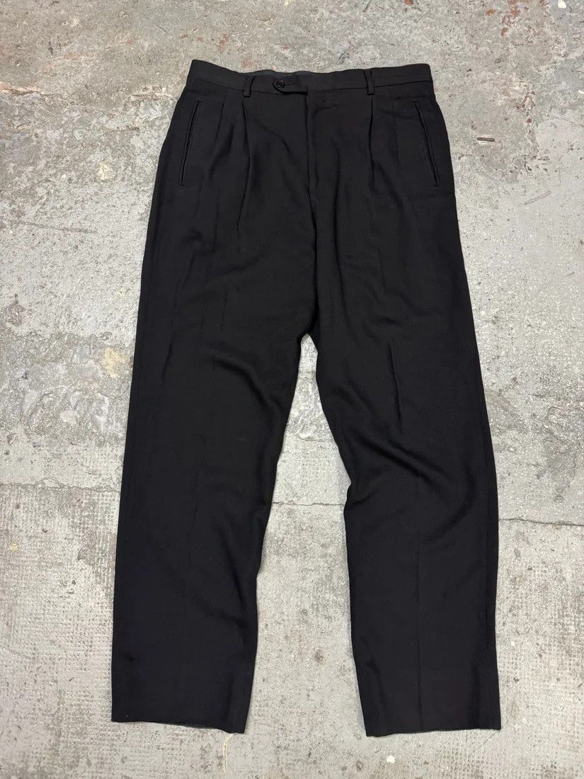 1980s Emporio Armani Black Soft Tailored Pants