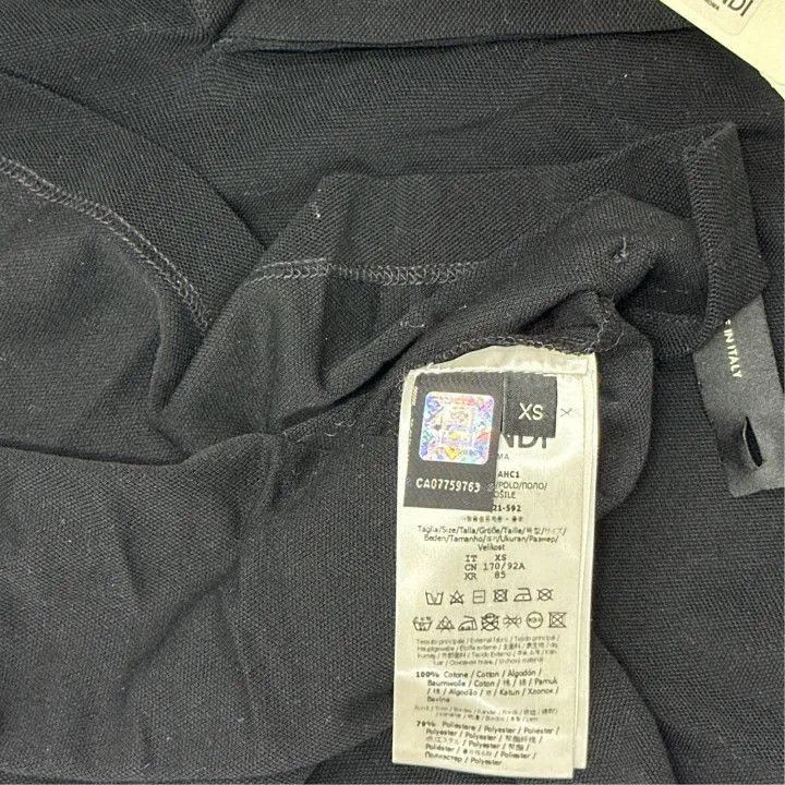 Fendi Fendi Black Logo Print Short Sleeve Polo Shirt -2507 Size US XS / EU 42 / 0 - 3 Thumbnail