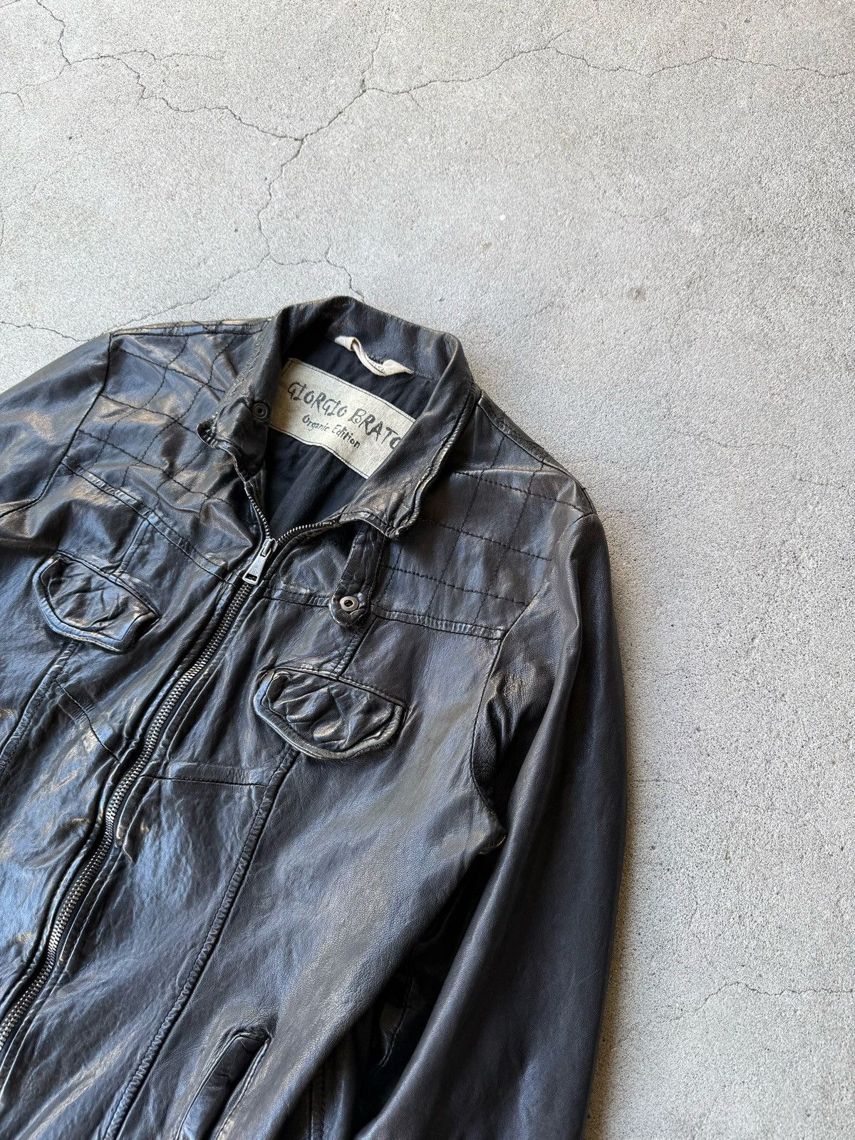 GIORGIO BRATO ARCHIVE BLACK LAMB LEATHER JACKET