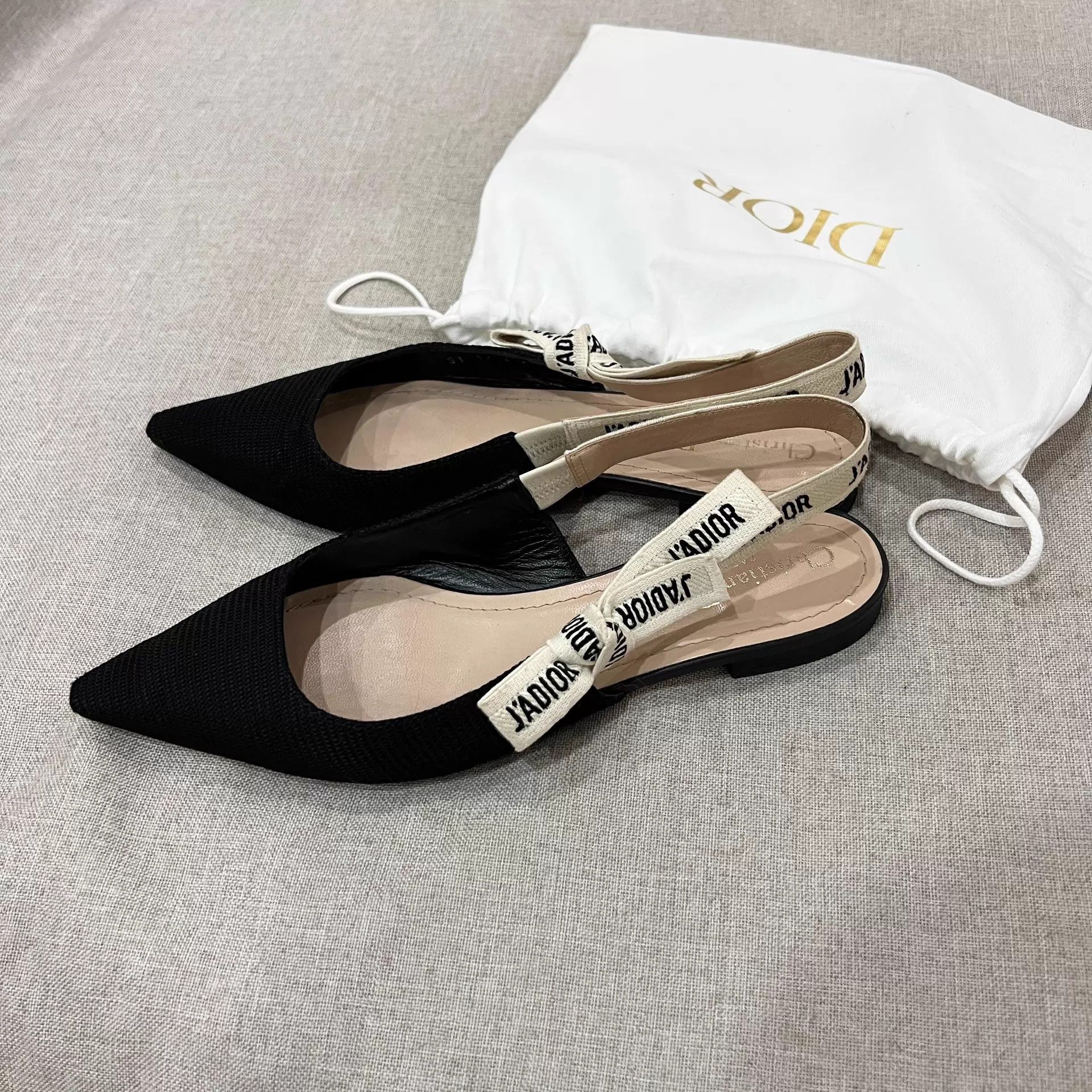 Dior Dior J'Adior Logo Strap Black Flats 39 Size US 8.5 / IT 38.5 - 2 Thumbnail