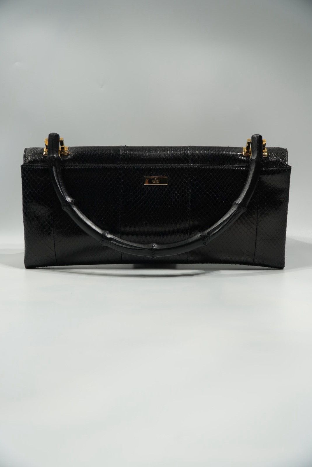 Gucci Gucci by Tom Ford Black Python Bamboo Top Handle Bag Size ONE SIZE - 4 Thumbnail