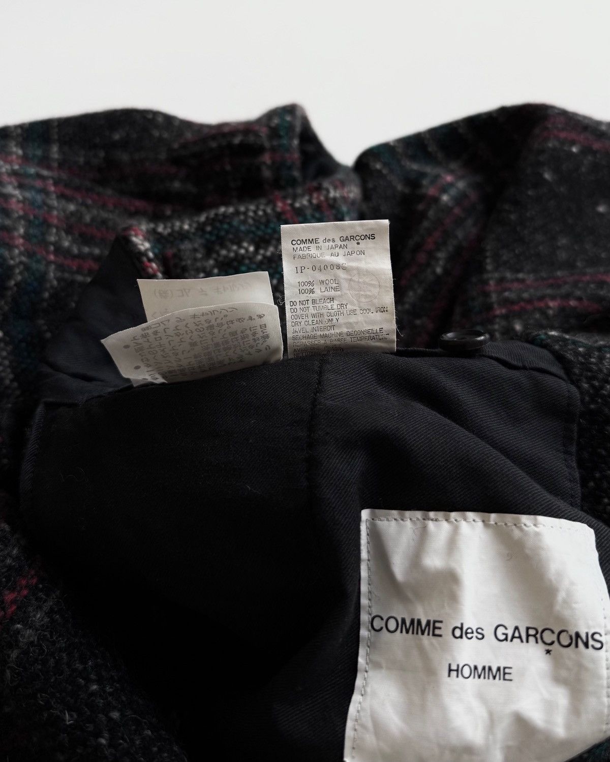 Comme des Garcons Homme 90s COMME des GARÇONS VINTAGE WOOL TWEED PLAID TROUSERS Size US 30 / EU 46 - 11 Thumbnail
