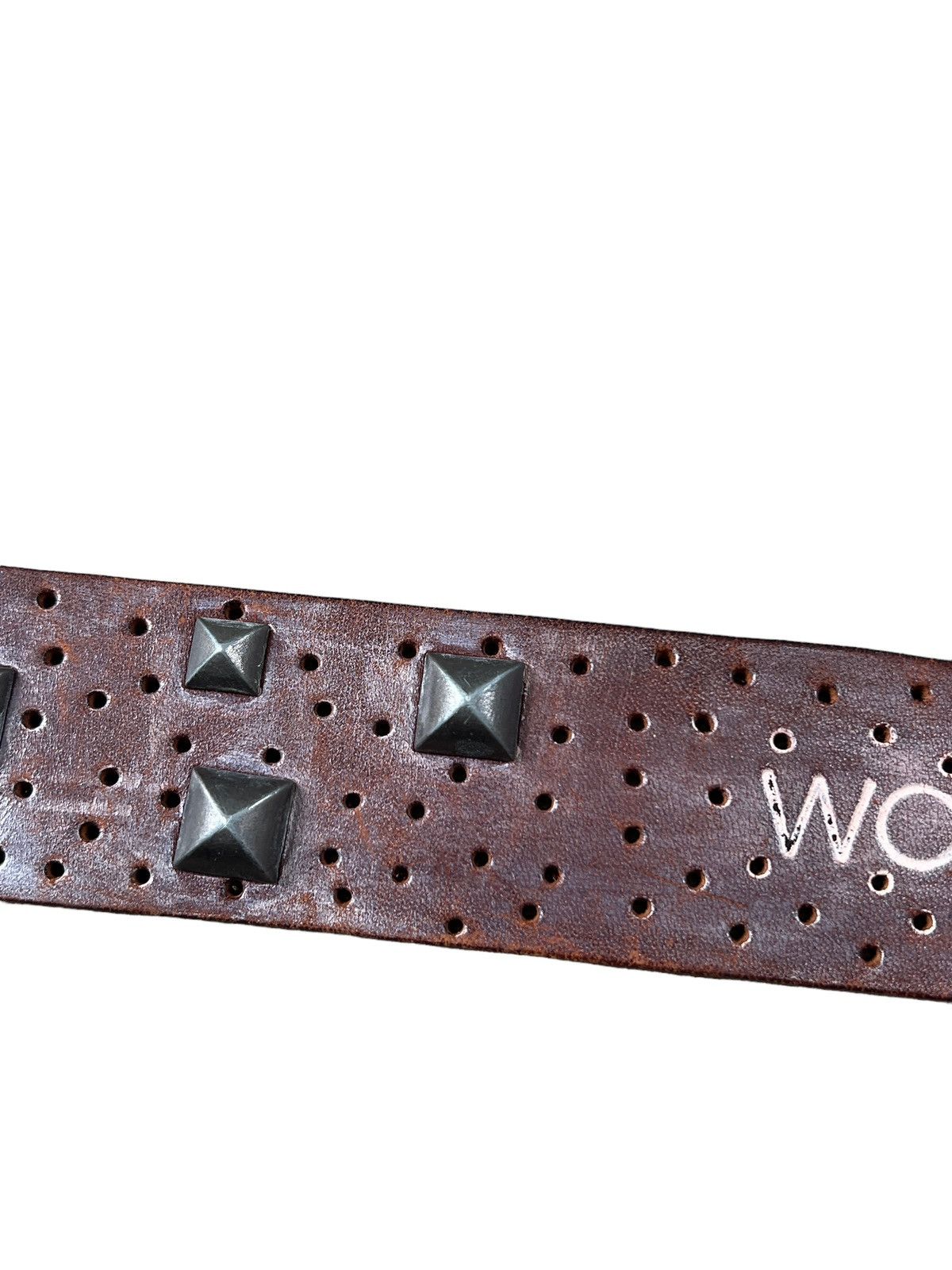 Genuine Leather × Handmade Beryll 🇺🇸 Handcrafted Studded Artisanal Leather Belt Size 34 - 8 Thumbnail