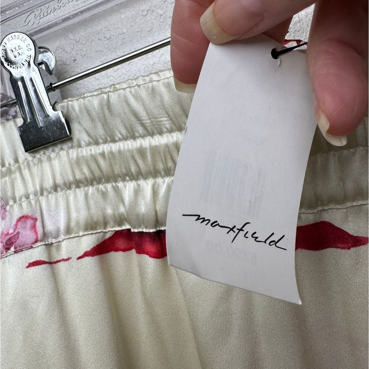 Nahmias Nahmias Silk Pajama Set Wine Glass Print Ivory Cream L Size L / US 10 / IT 46 - 10 Thumbnail