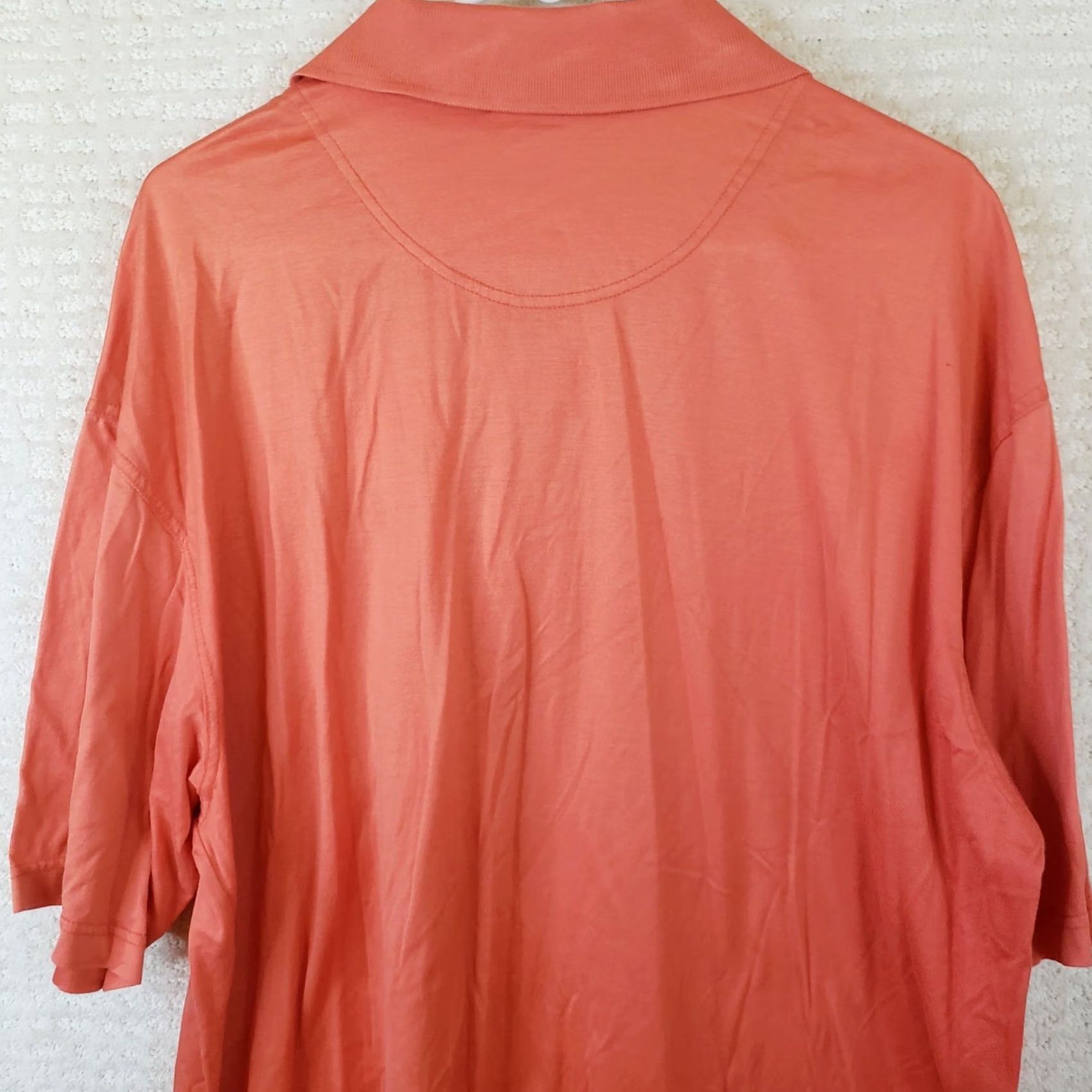 Vintage Divots Polo Shirt Orange Fripp Island Logo Golf 2XL Embroidered Cotton Shirt Mens Slim? Size US XXL / EU 58 / 5 - 7 Thumbnail