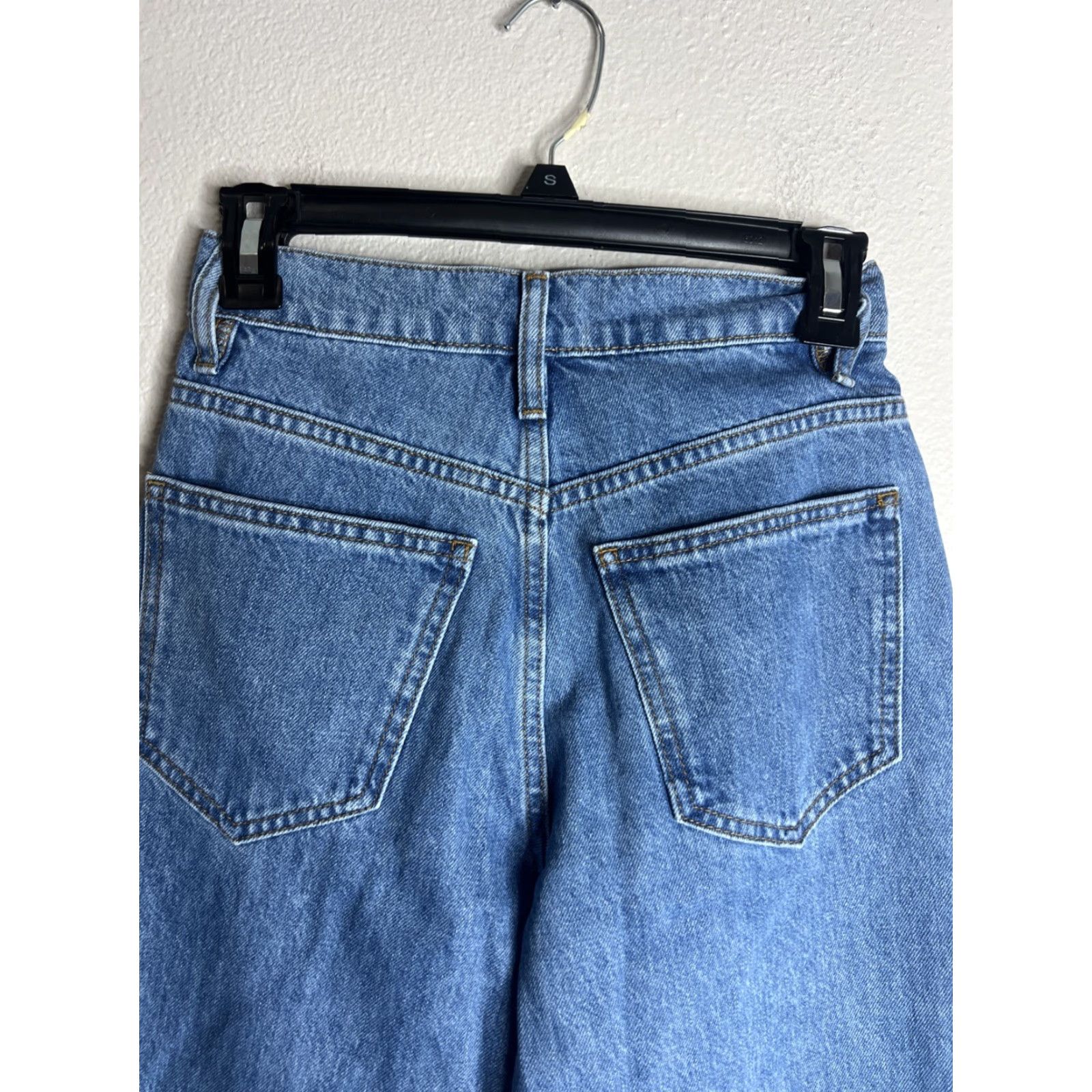 Frame Frame Womens Jeans Size 23 Blue High Rise Wide Leg Denim NWT ZIP Fly Button 29in Inseam Regular Mens/Womens? Size 40" / US 18 - 7 Thumbnail