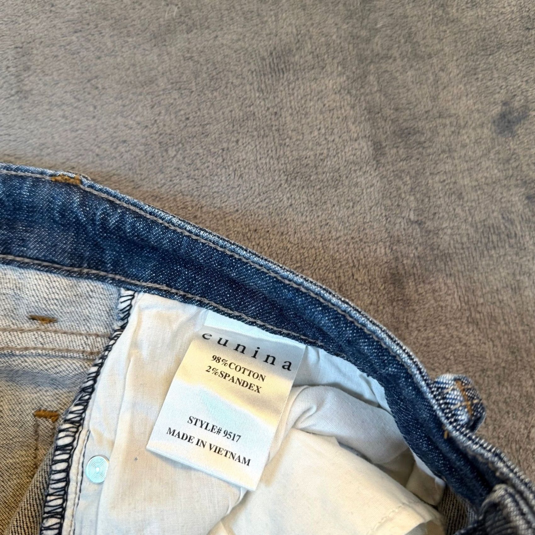 Vintage Eunina Maxwell Jeans Juniors Size 5 Blue Distressed Skinny Low Rise Stretch Denim 5-Pocket Jeans Womens Size 27" / US 4 / IT 40 - 6 Thumbnail