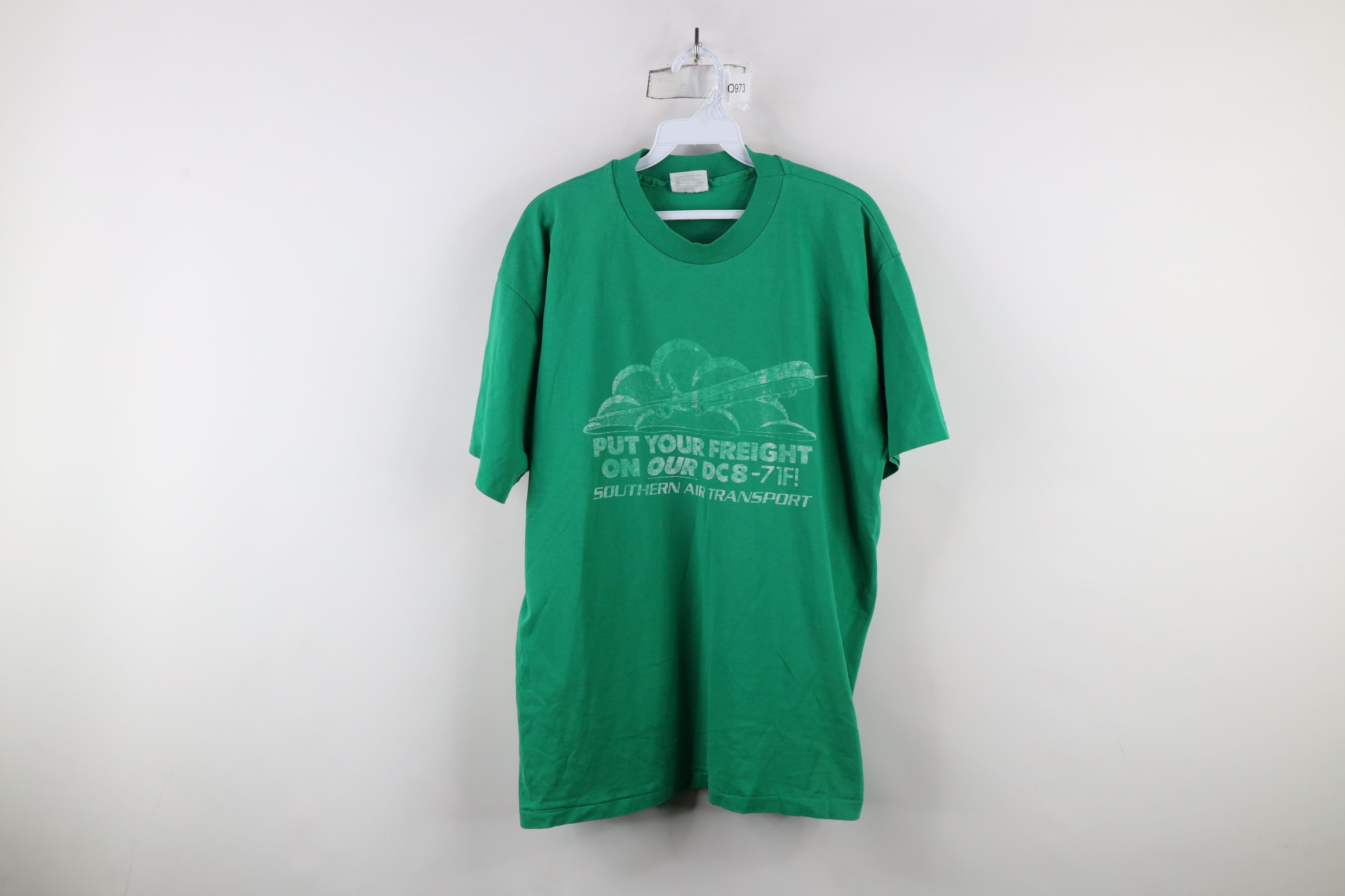 Vintage Vintage 80s Spell Southern Air Transport DC8-71F T-Shirt USA Size US XL / EU 56 / 4 - 1 Thumbnail