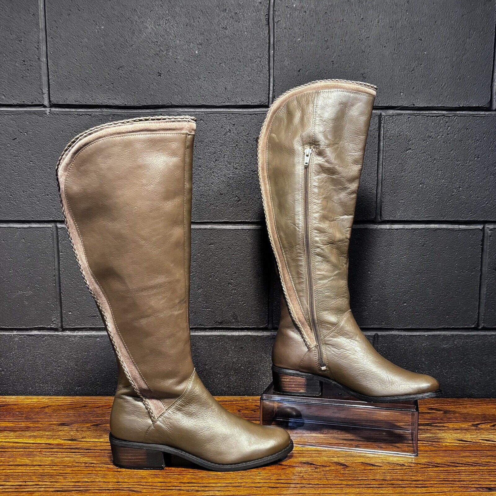 Other NAUGHTY MONKEY Everlasting Brown Leather Knee High Boots Size US 8 / IT 38 - 2 Thumbnail