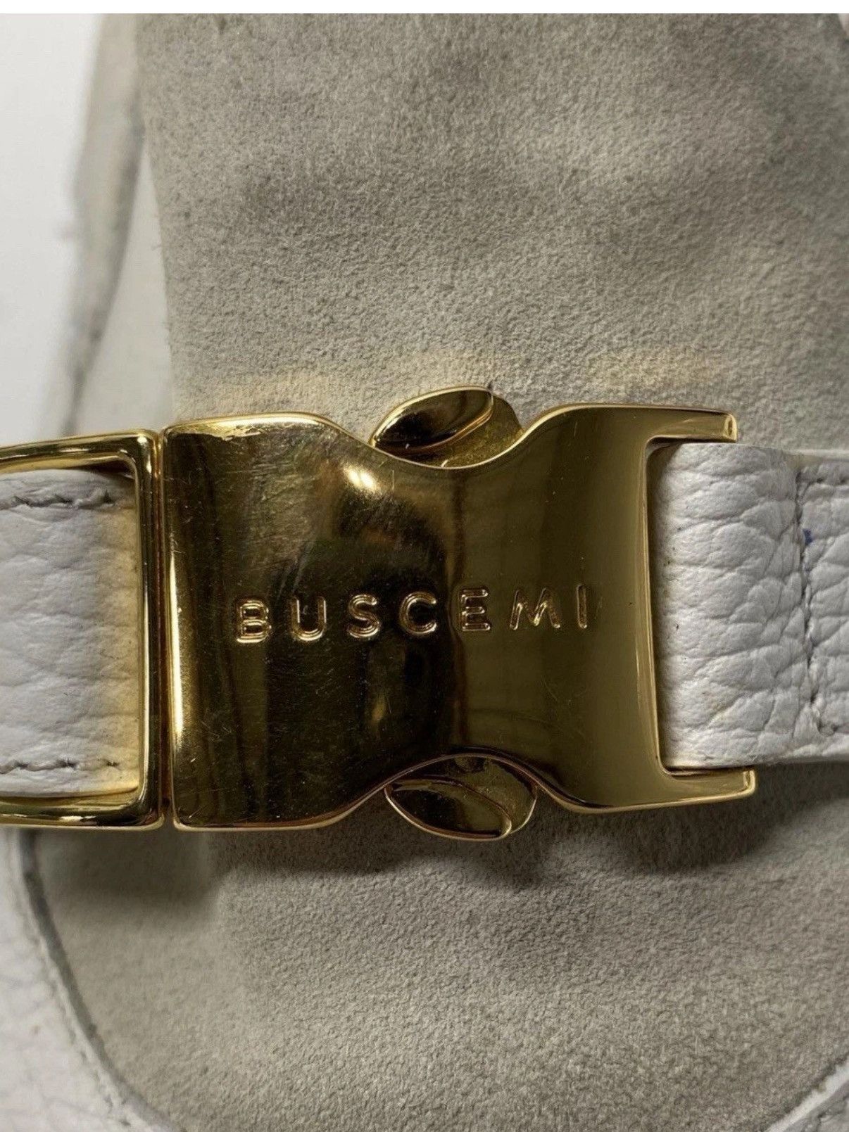 Buscemi Buscemi Women White Slip-On Shoes Size 7 Gold Metal details Size US 7 / IT 37 - 10 Thumbnail