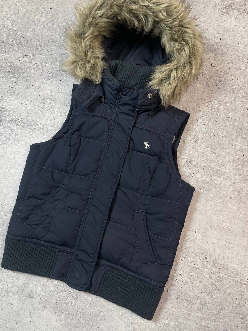 Abercrombie & Fitch Vintage 00s Abercrombie Fitch Faux Fur Puffer Down Vest Y2K Size L / US 10 / IT 46 - 3 Thumbnail