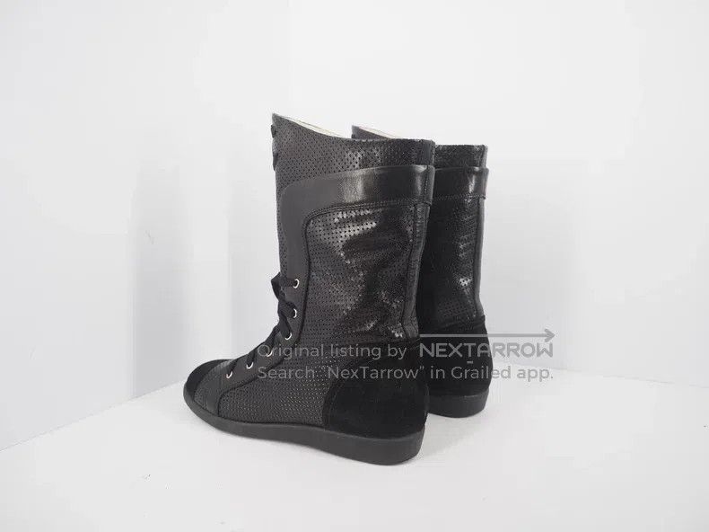 Chanel Chanel Black suede patchwork hollowed-out leather boots Size US 7 / IT 37 - 2 Thumbnail