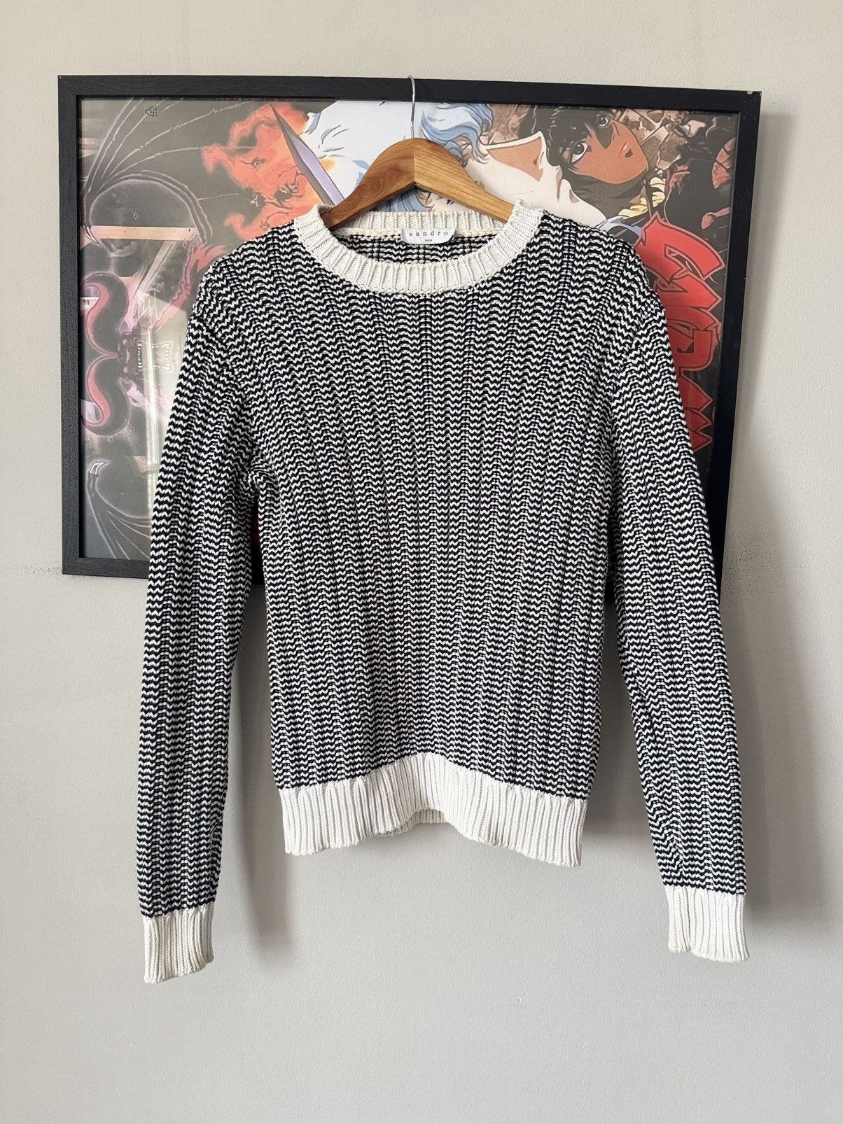 Sandro Vintage Sandro sweater cotton wool knit Size US L / EU 52-54 / 3 - 1 Thumbnail