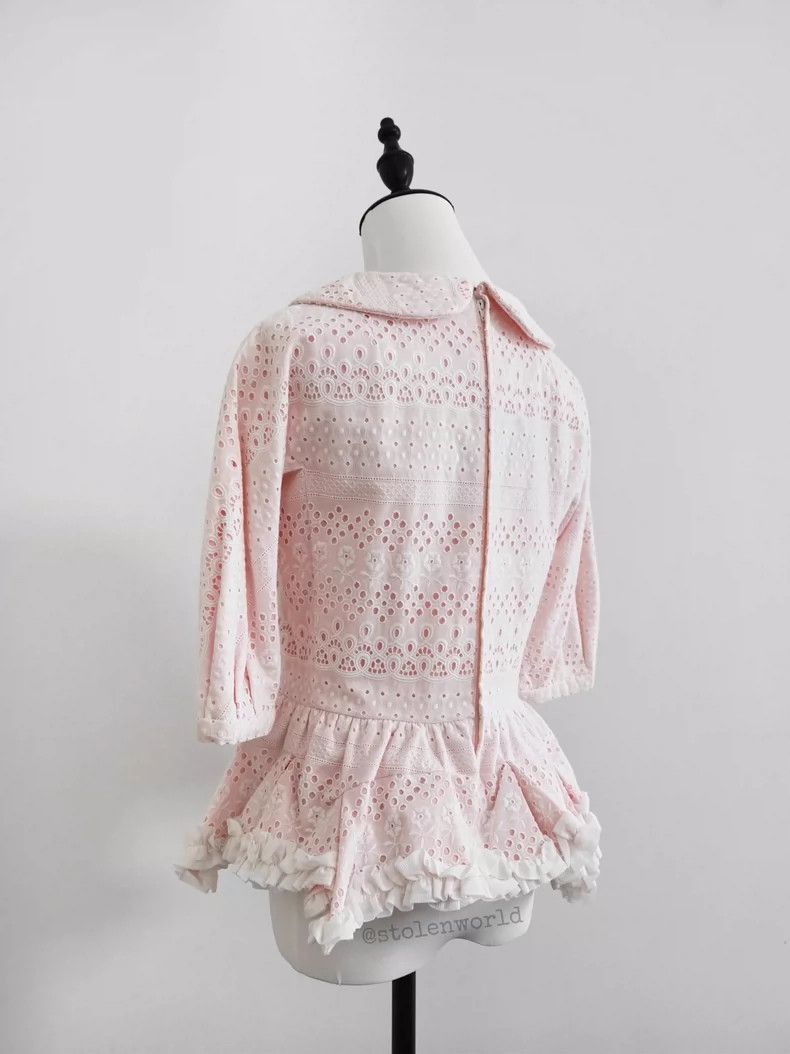 Comme des Garcons Comme Des Garcons Pale pink embroidered frill top Size XS / US 0-2 / IT 36-38 - 4 Thumbnail