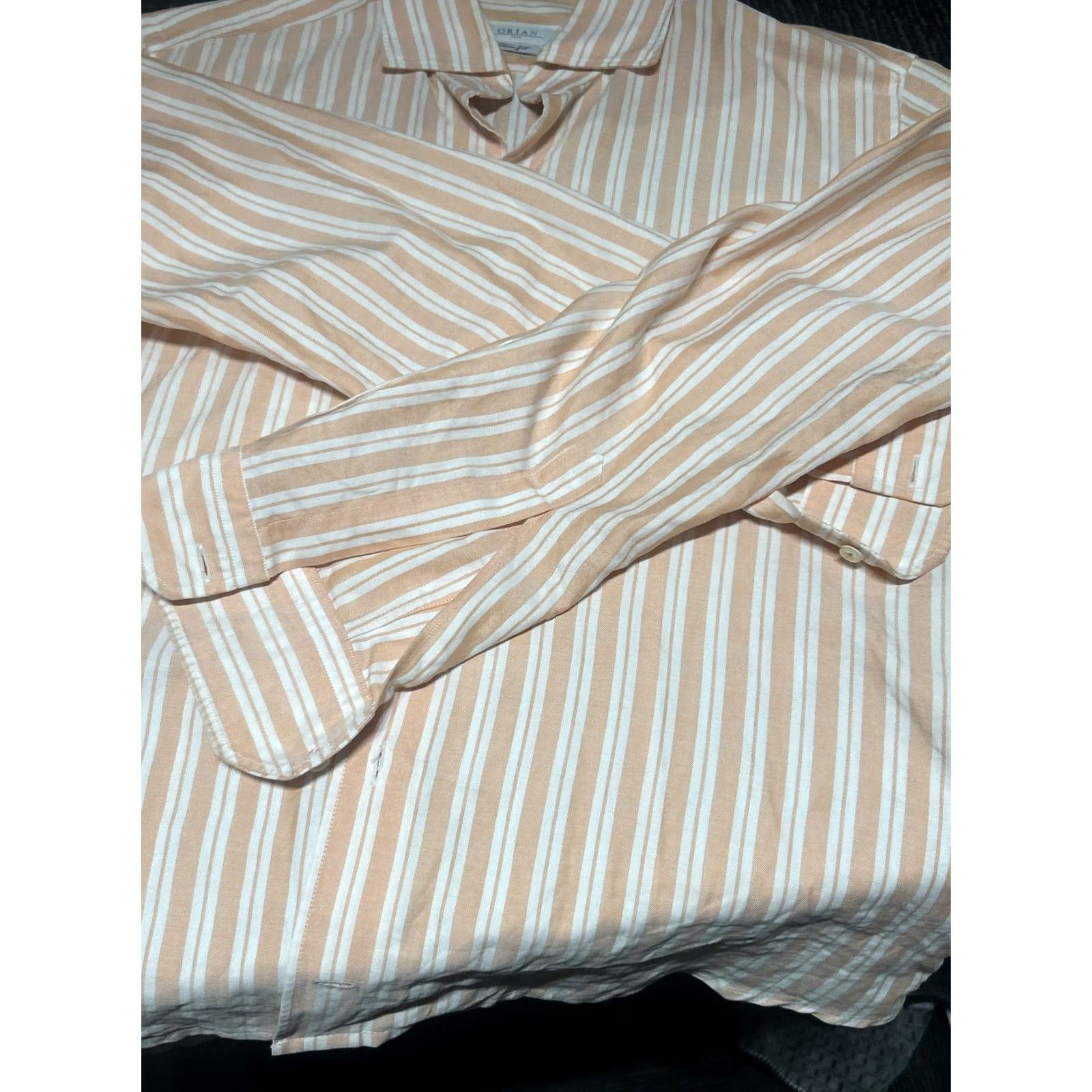 Vintage Orian Shirtmakers Mens Large Button-Down L/S Casual Striped Slim Fit Shirt Size US L / EU 52-54 / 3 - 7 Thumbnail