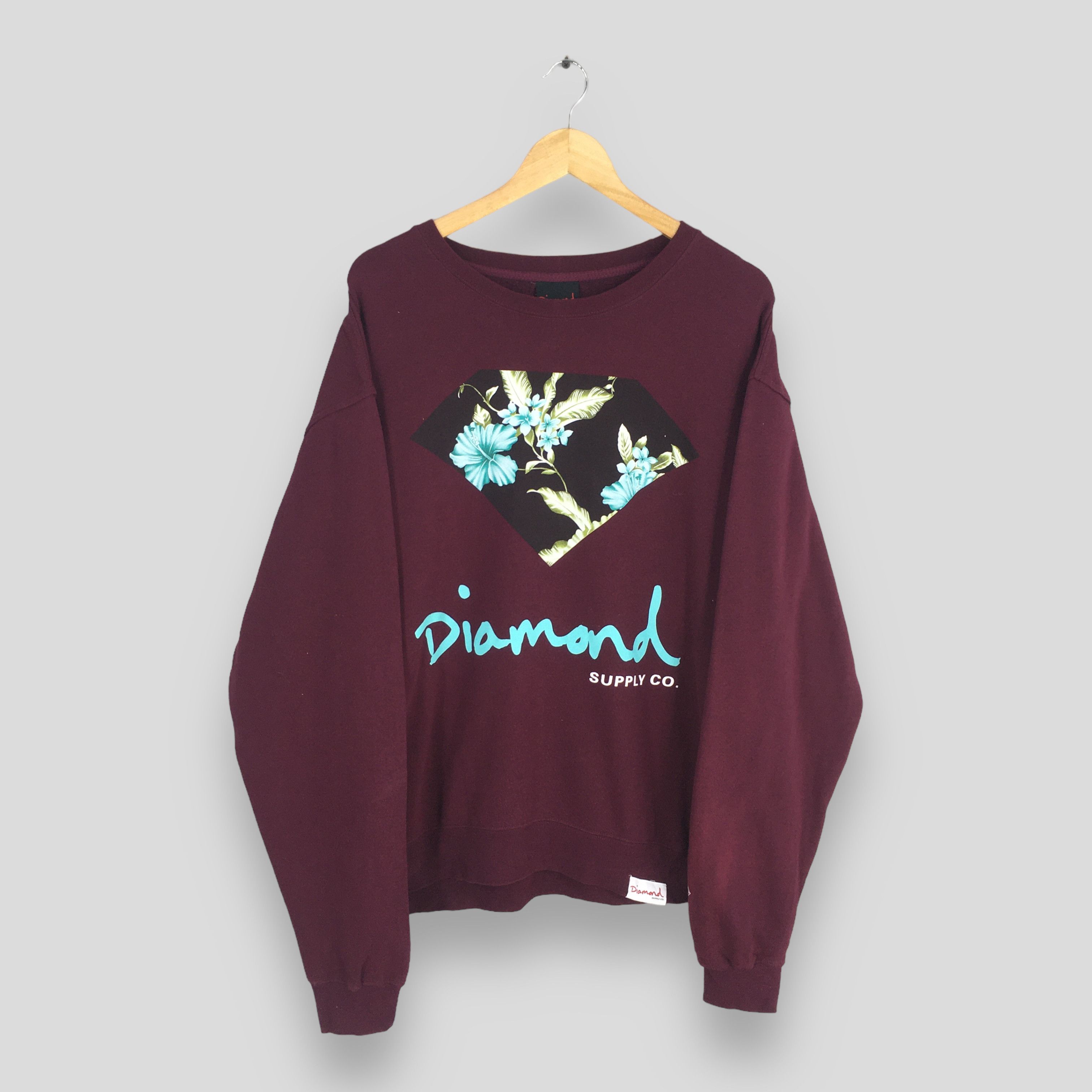 Diamond Supply Co. Vintage Y2K Diamond Supply Co Maroon Sweater Large Size US L / EU 52-54 / 3 - 1 Thumbnail